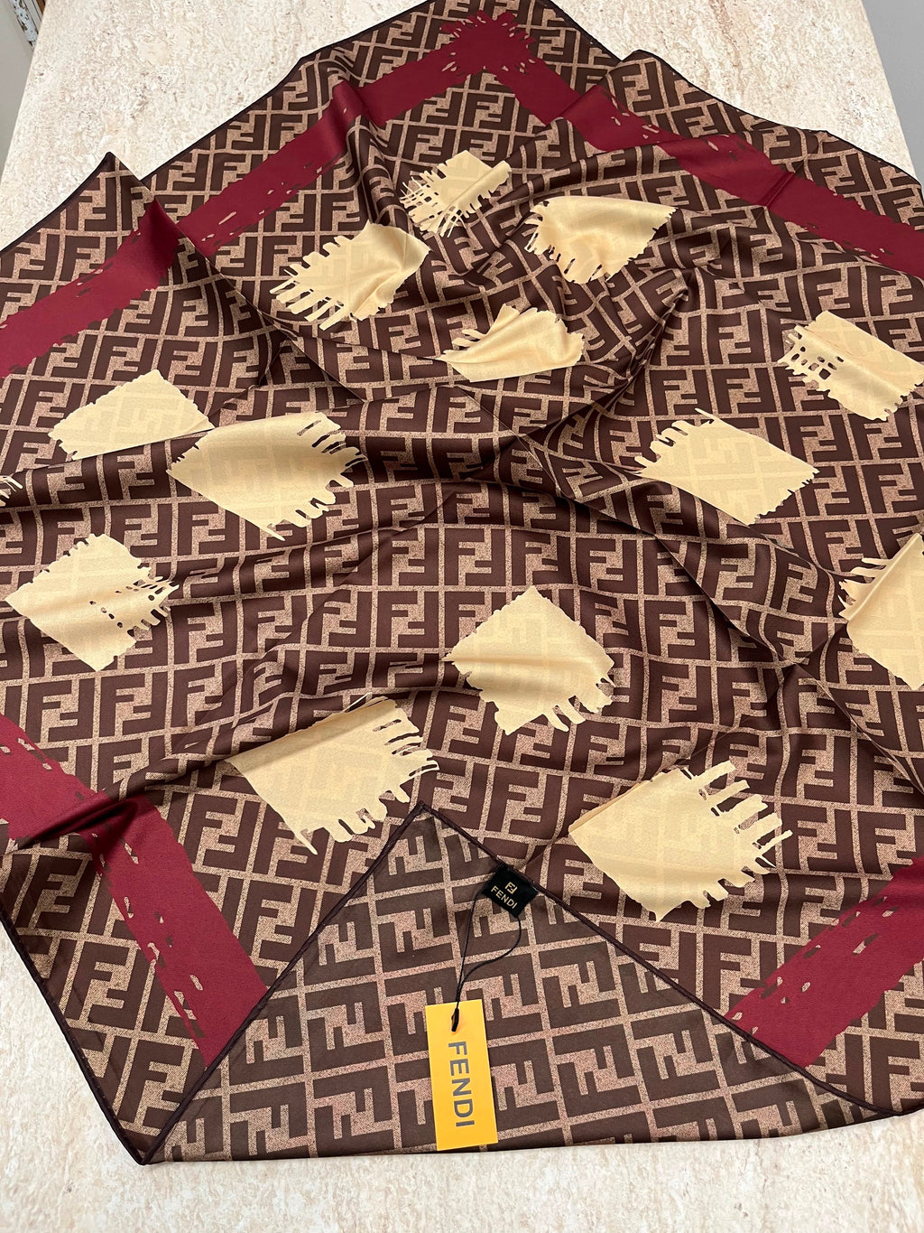 İthal Çift Taraflı Twill Eşarp Kahve