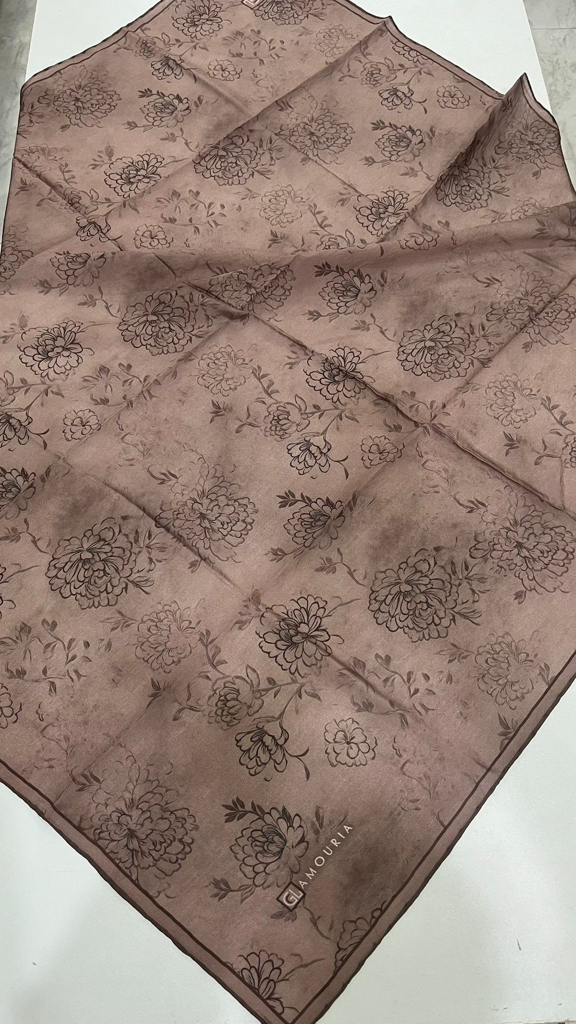 Desenli Modal Eşarp Açık Kahve