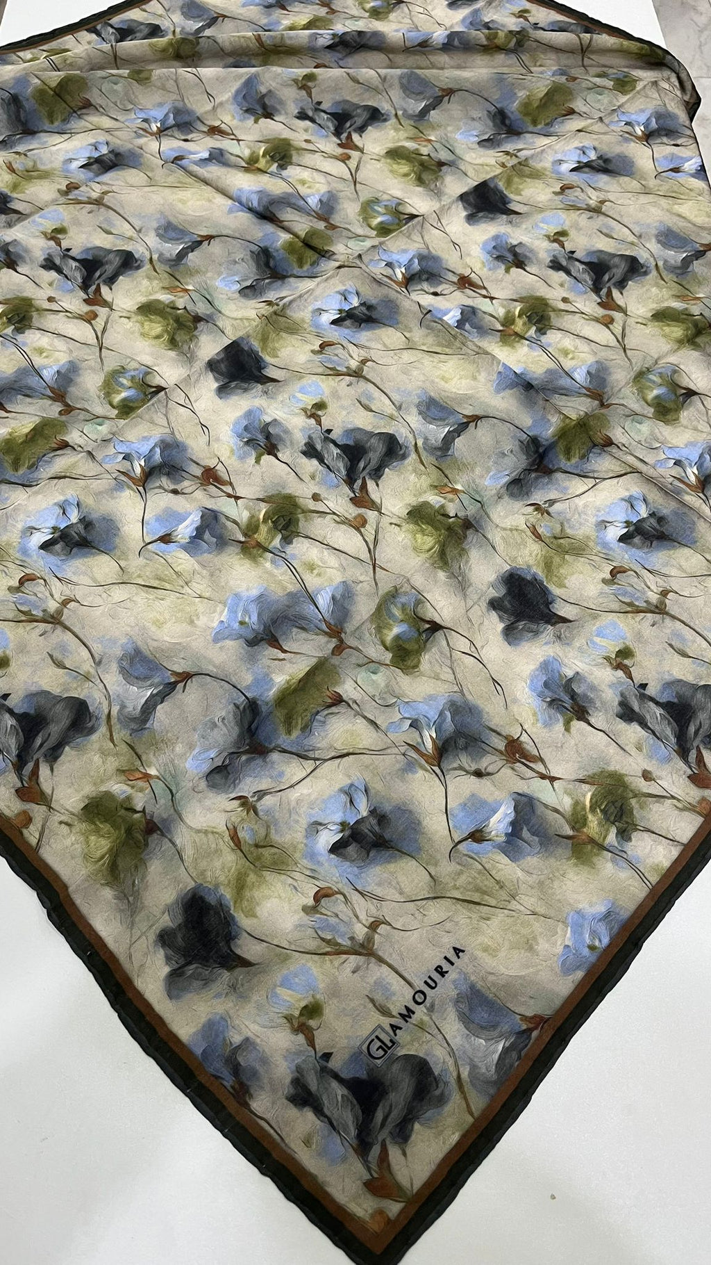 Desenli Modal Eşarp Menekşe