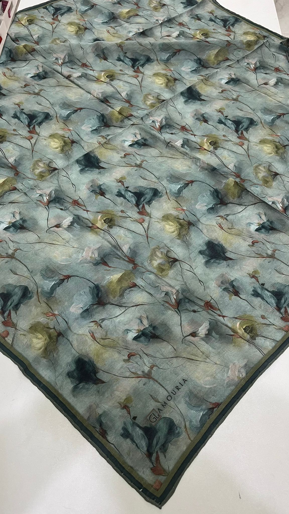 Desenli Modal Eşarp Mistik Mavi