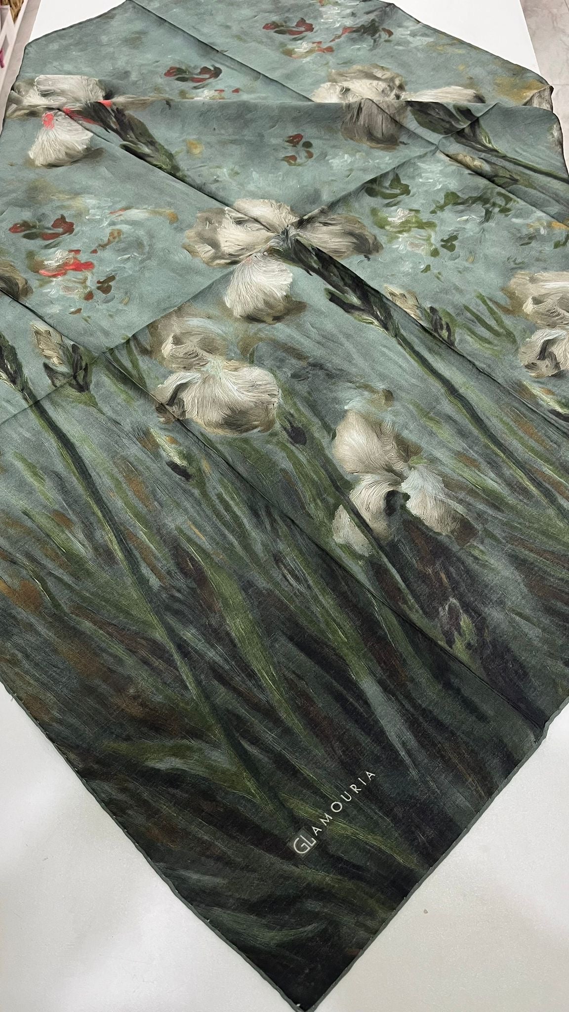 Desenli Modal Eşarp Turkuaz