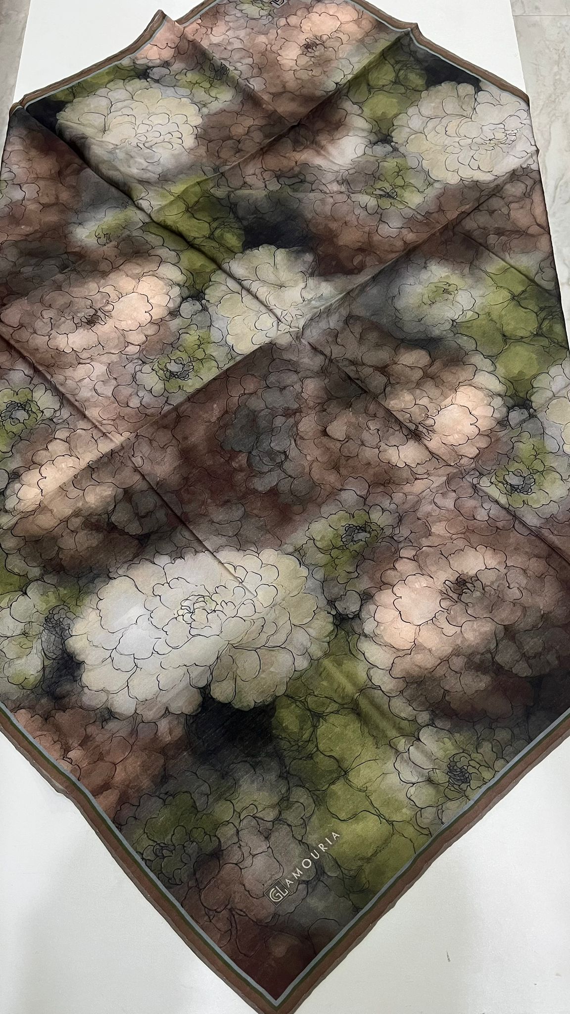 Desenli Modal Eşarp Yeşil