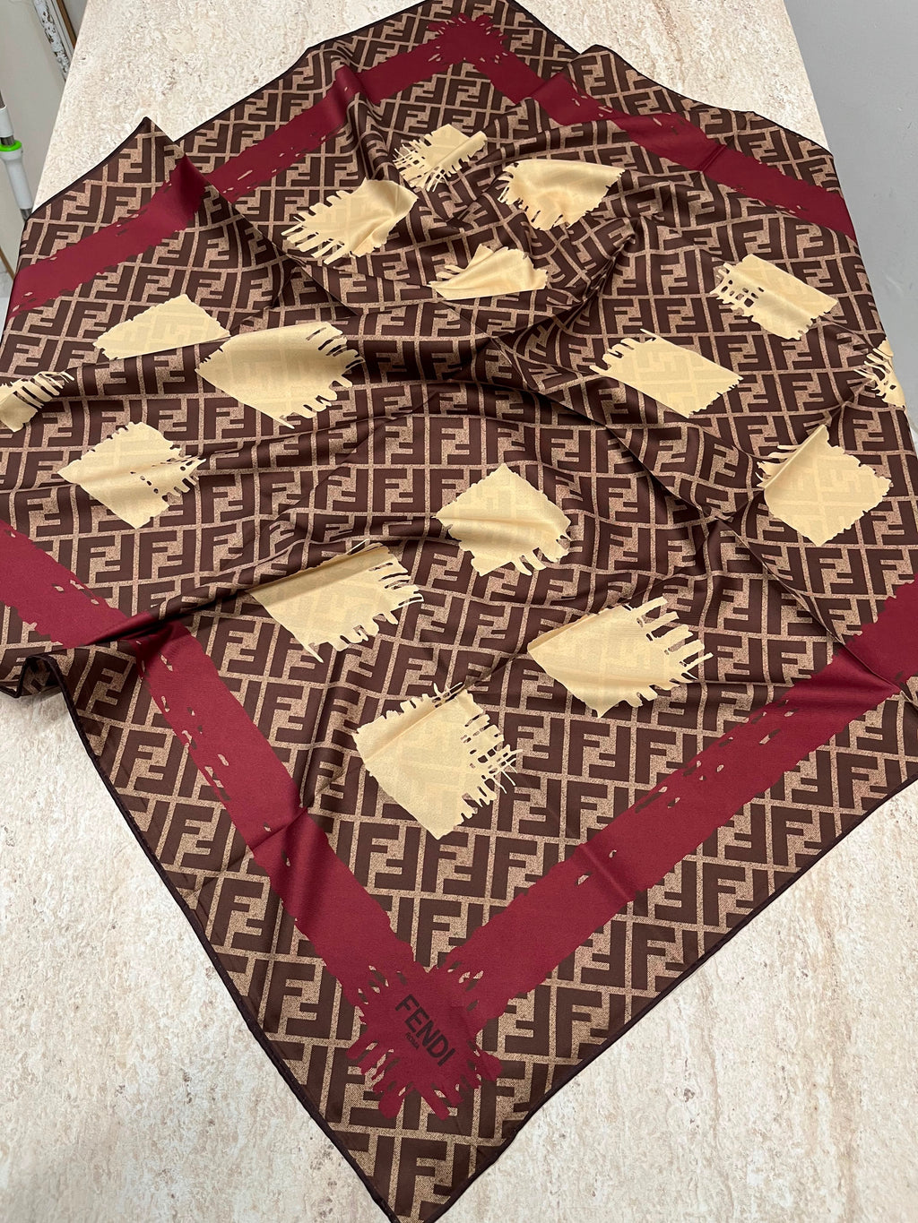 İthal Çift Taraflı Twill Eşarp Kahve