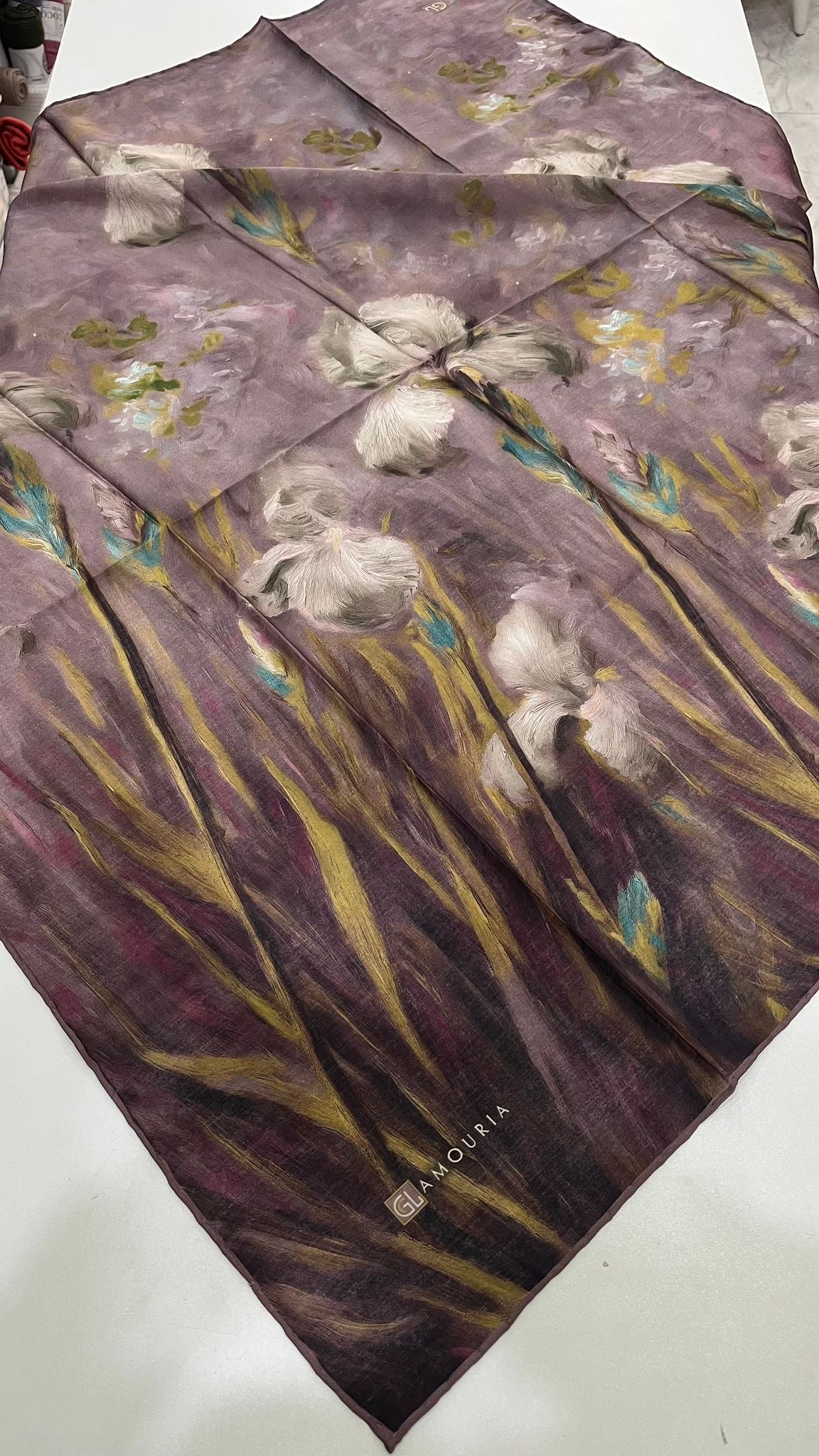 Desenli Modal Eşarp Leylak