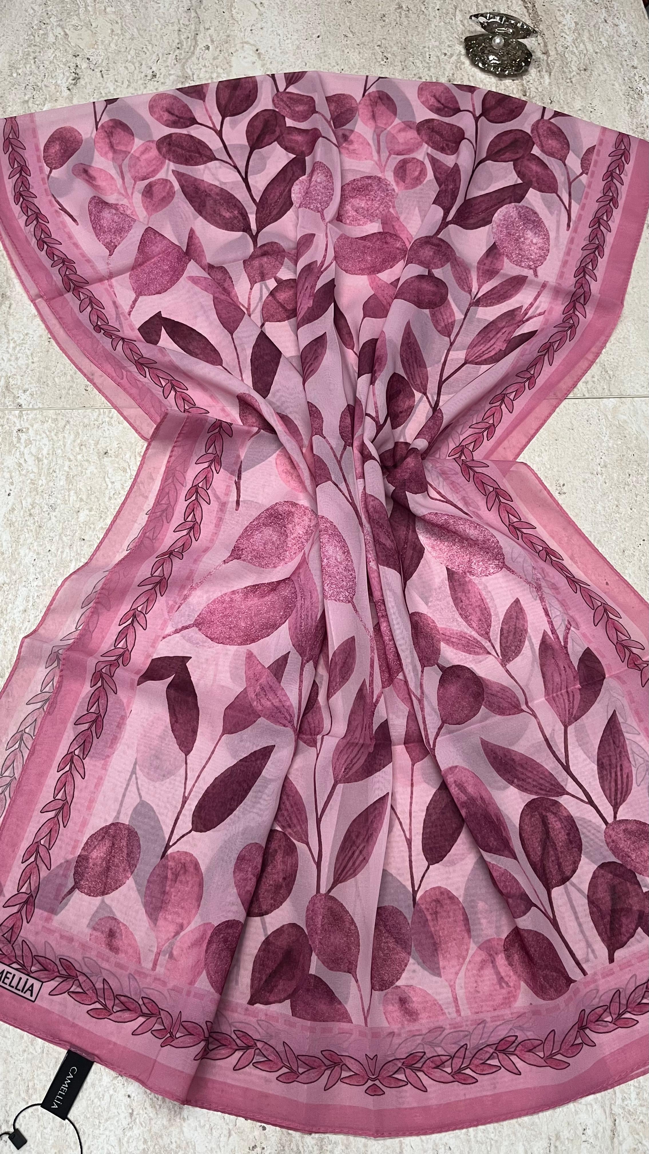 Merry Krep Şifon Şal Pembe