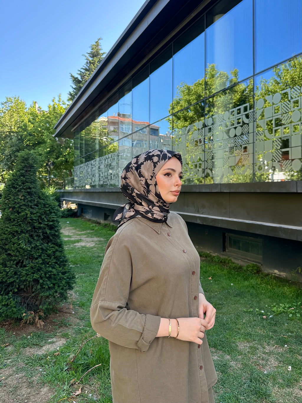Liza Eşarp Siyah-Vizon