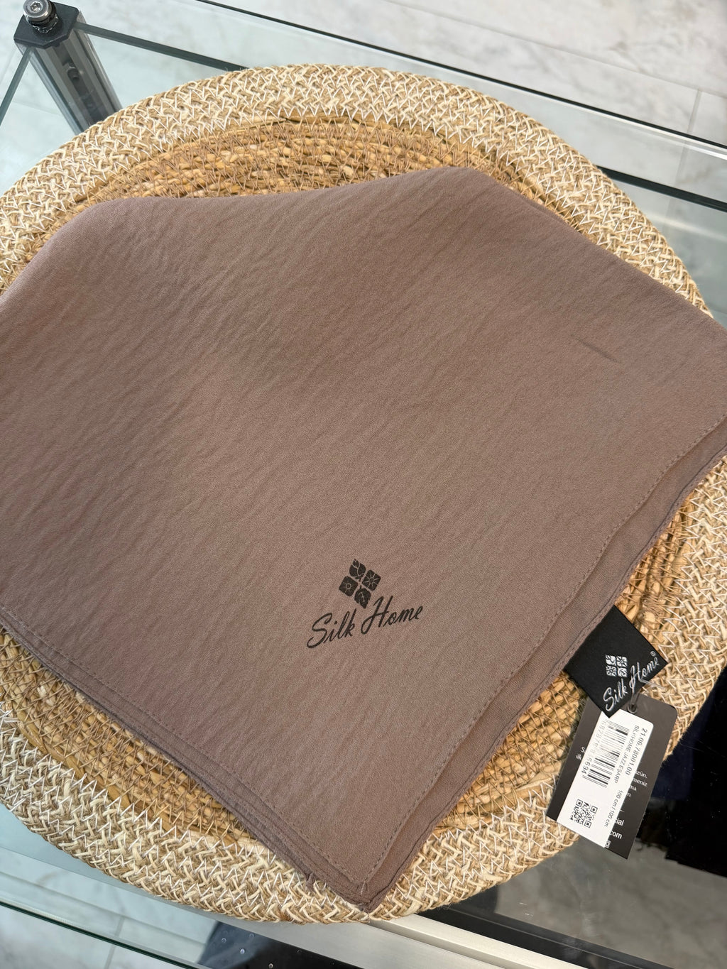 Silk Home Aerobin Tek Renk Cazz Eşarp Camel