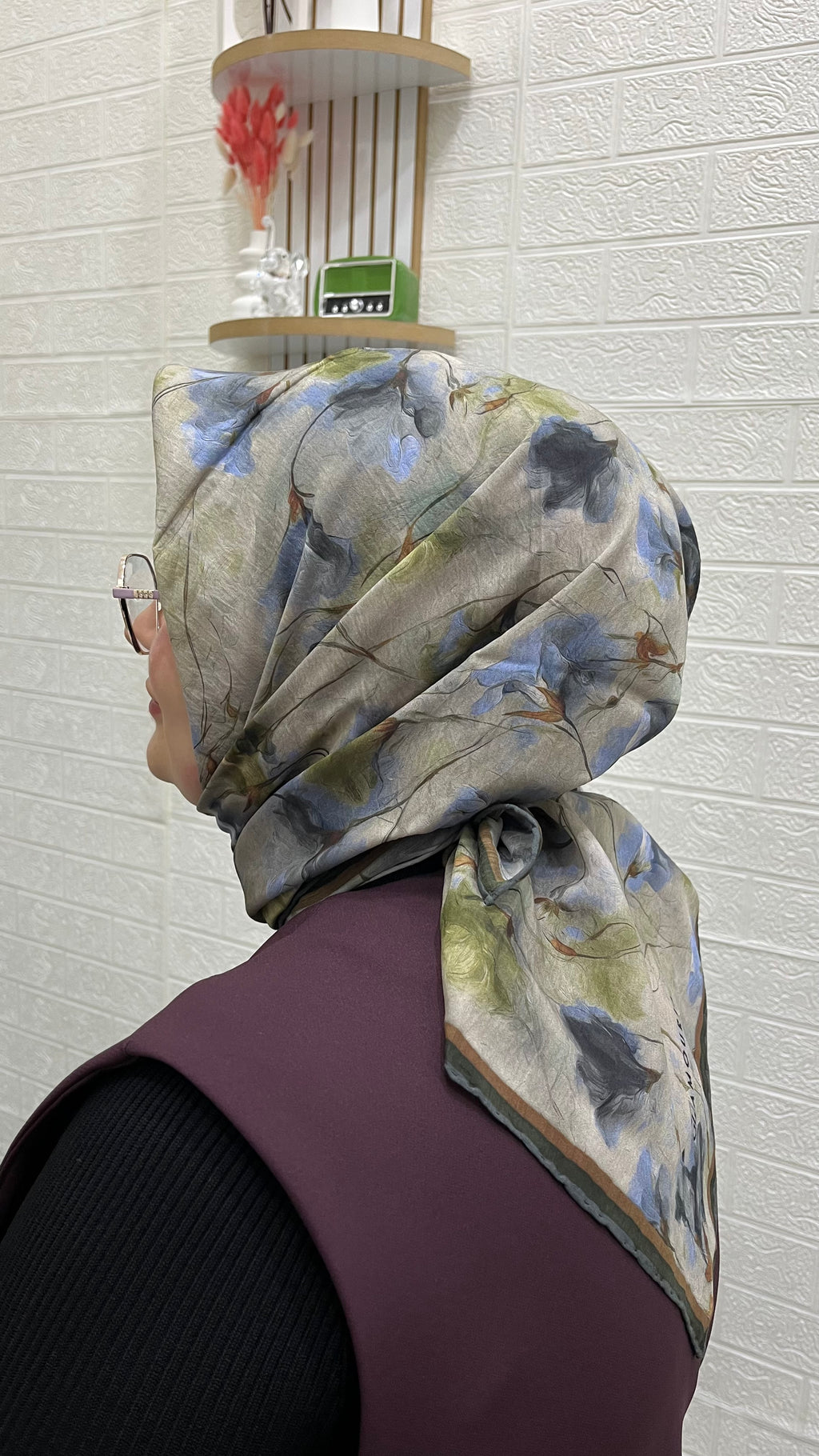 Desenli Modal Eşarp Menekşe