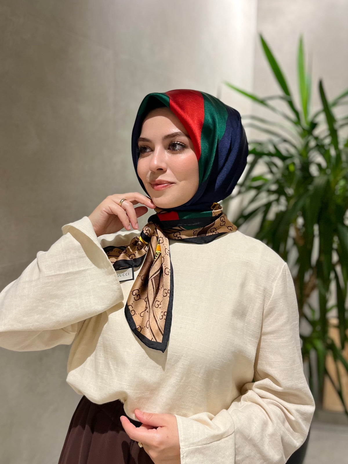 Vual İpek Eşarp Lacivert