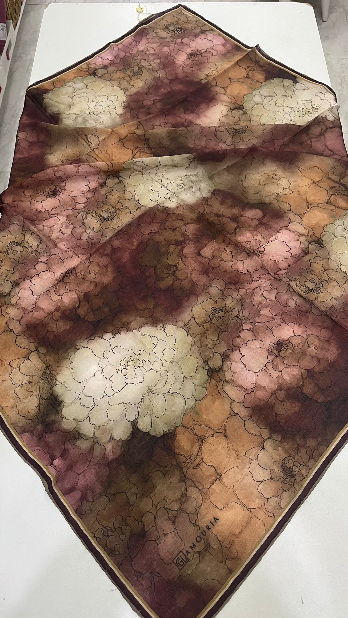 Desenli Modal Eşarp Çikolata