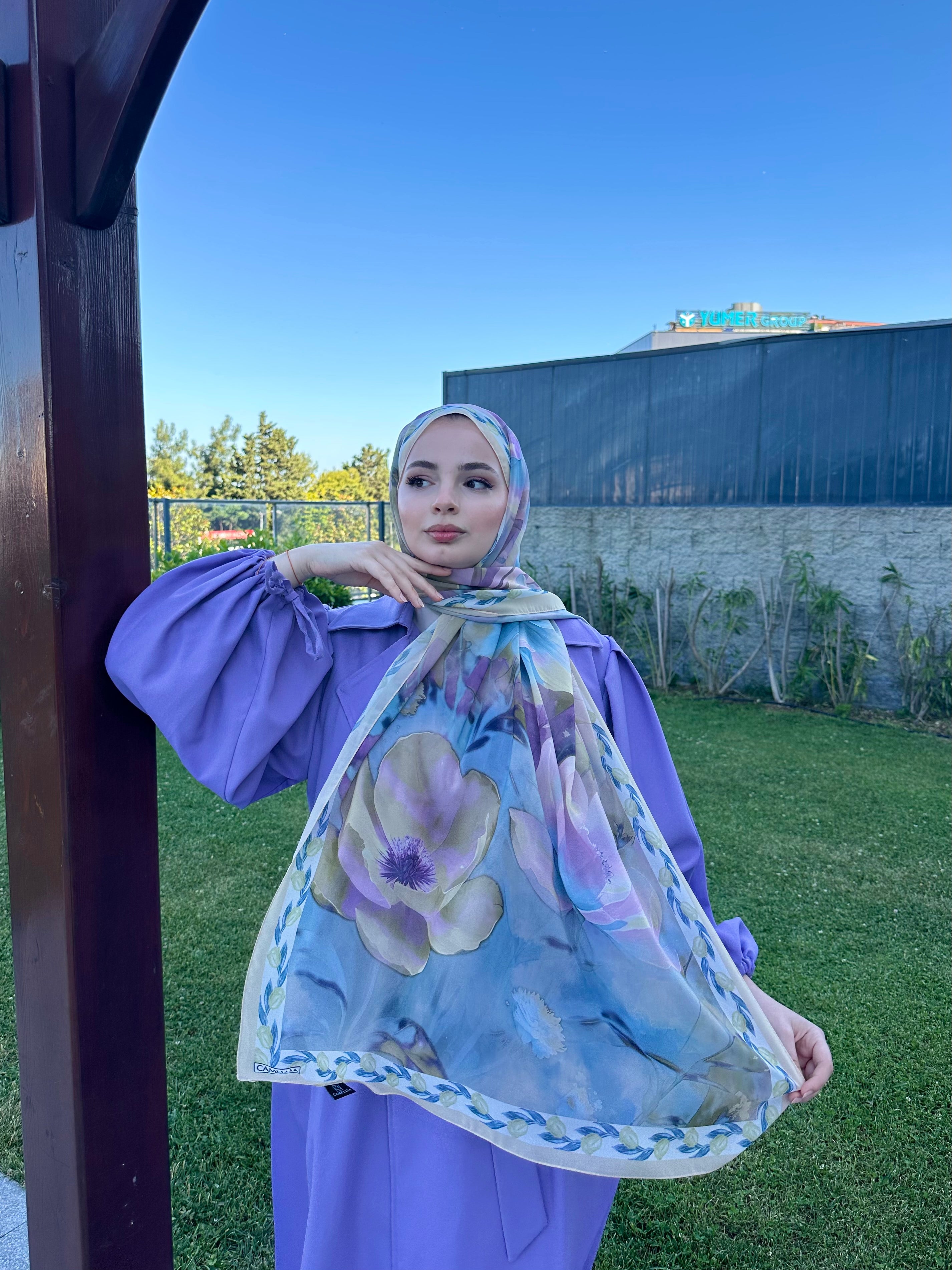 Pretty Krep Şifon Şal Sarı