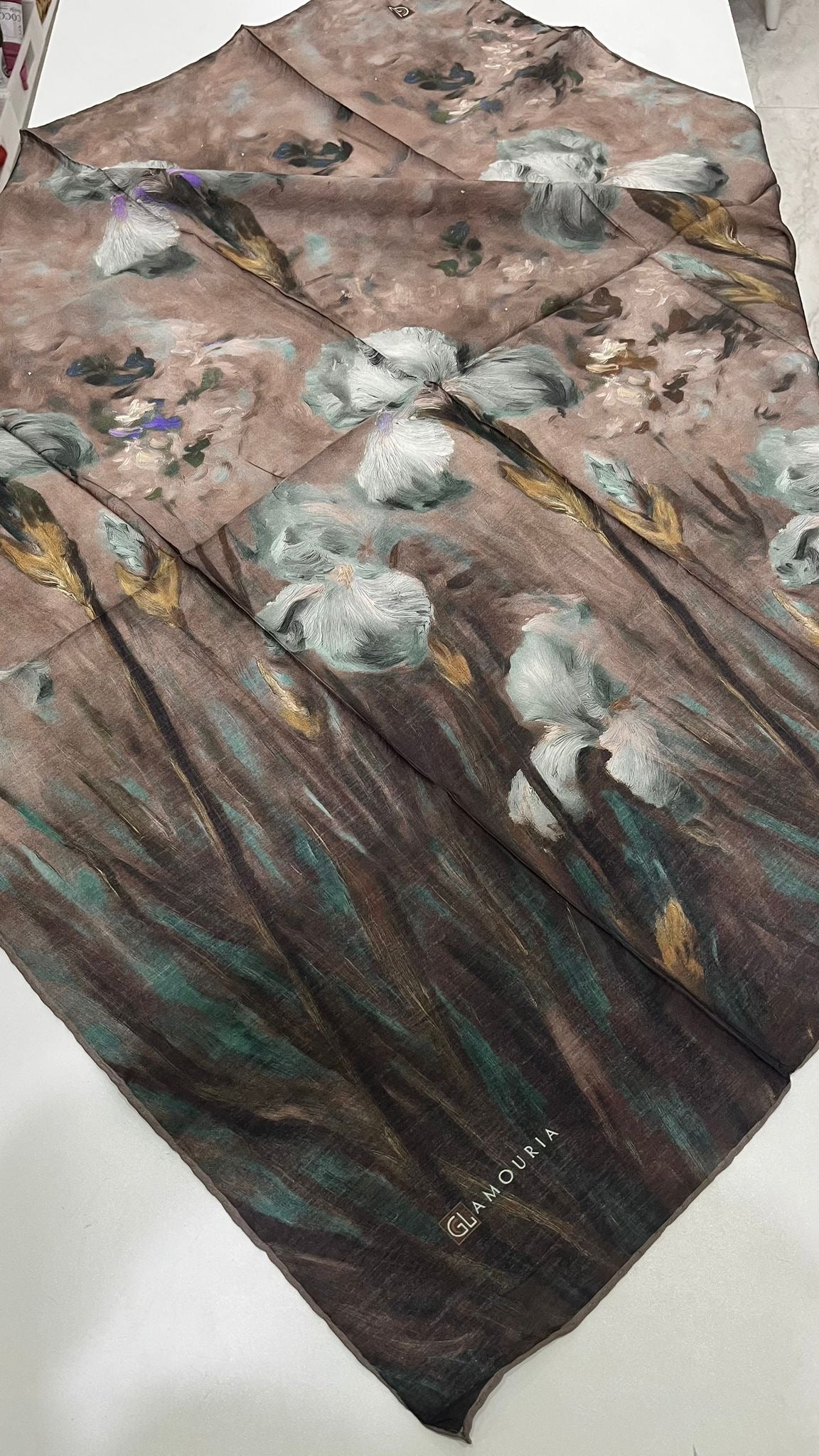 Desenli Modal Eşarp Sütlü Kahve