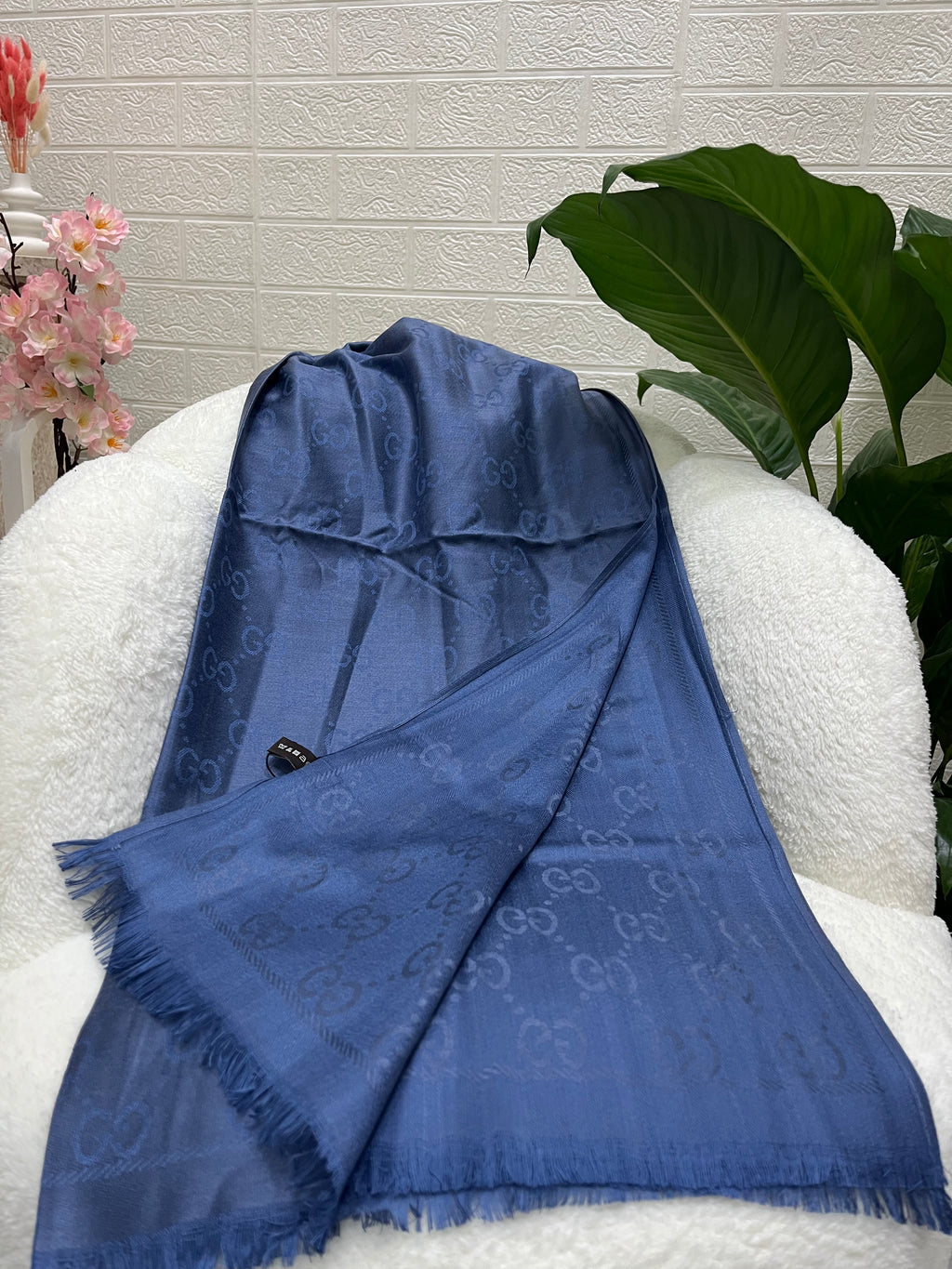 Kaşmir İpek Şal İndigo