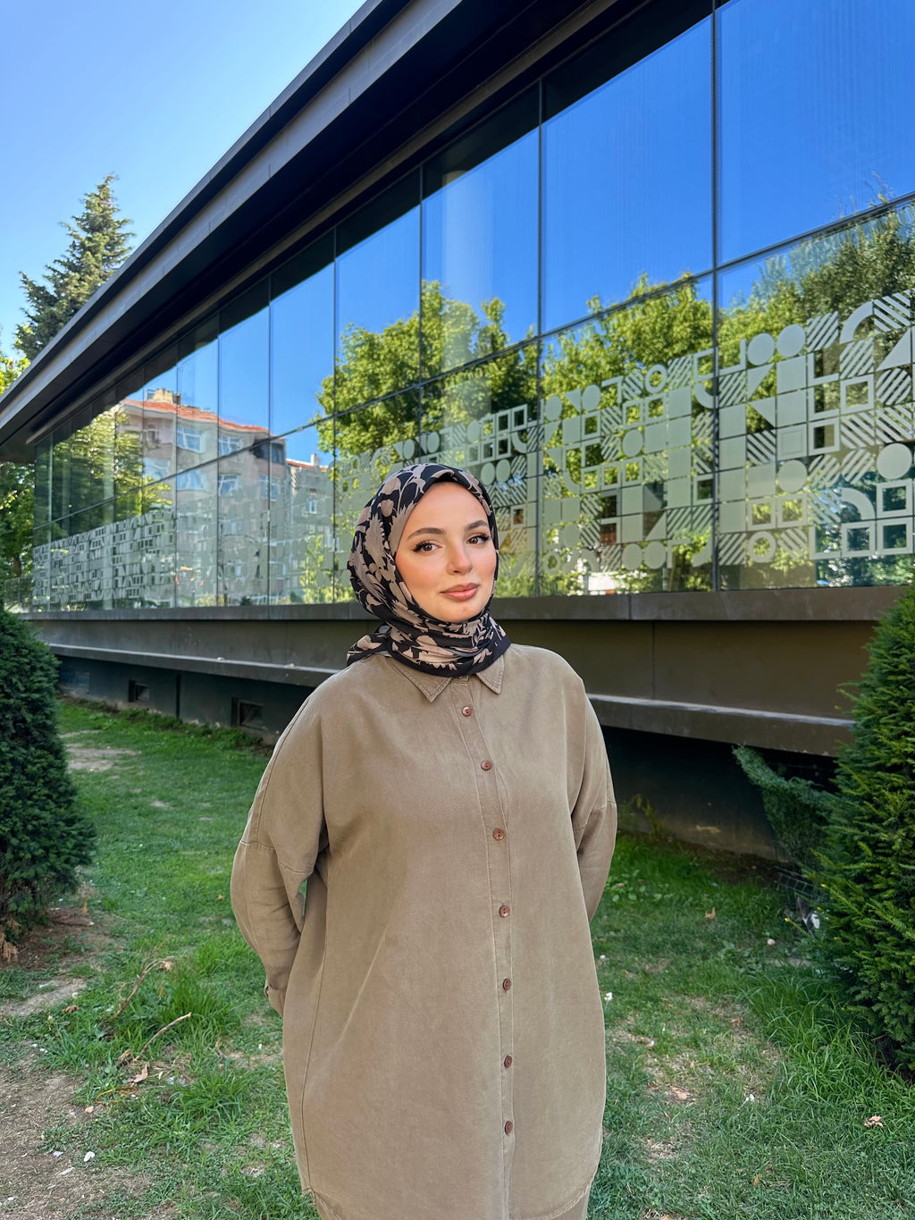 Liza Eşarp Siyah-Vizon