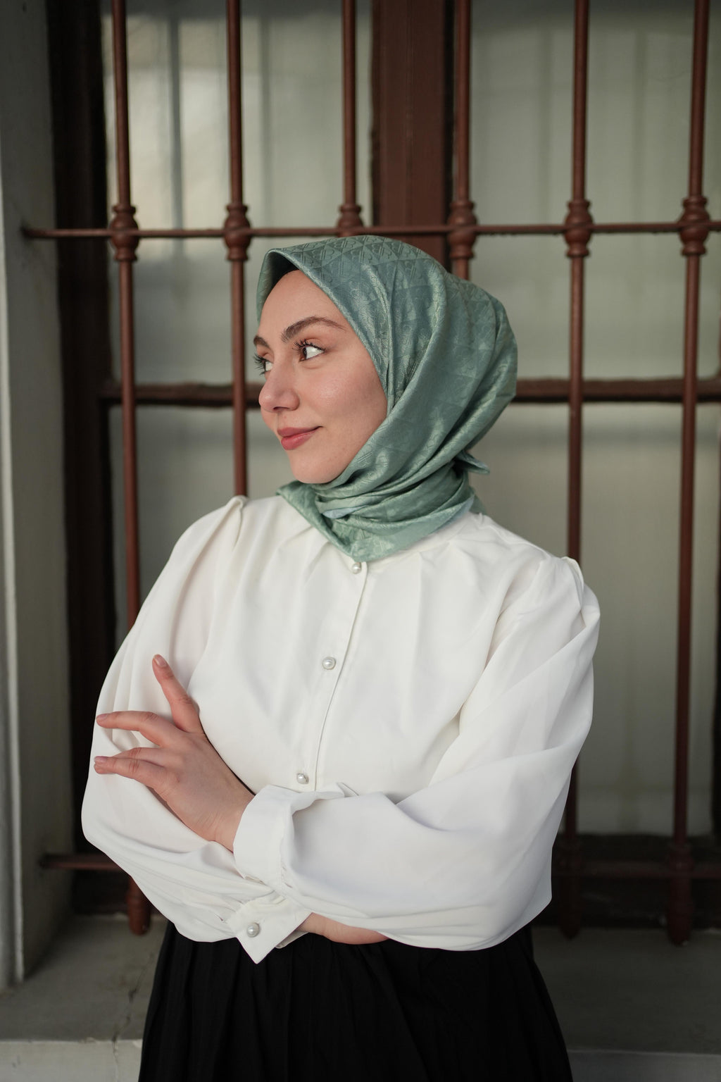 Monogram Eşarp Yeşil