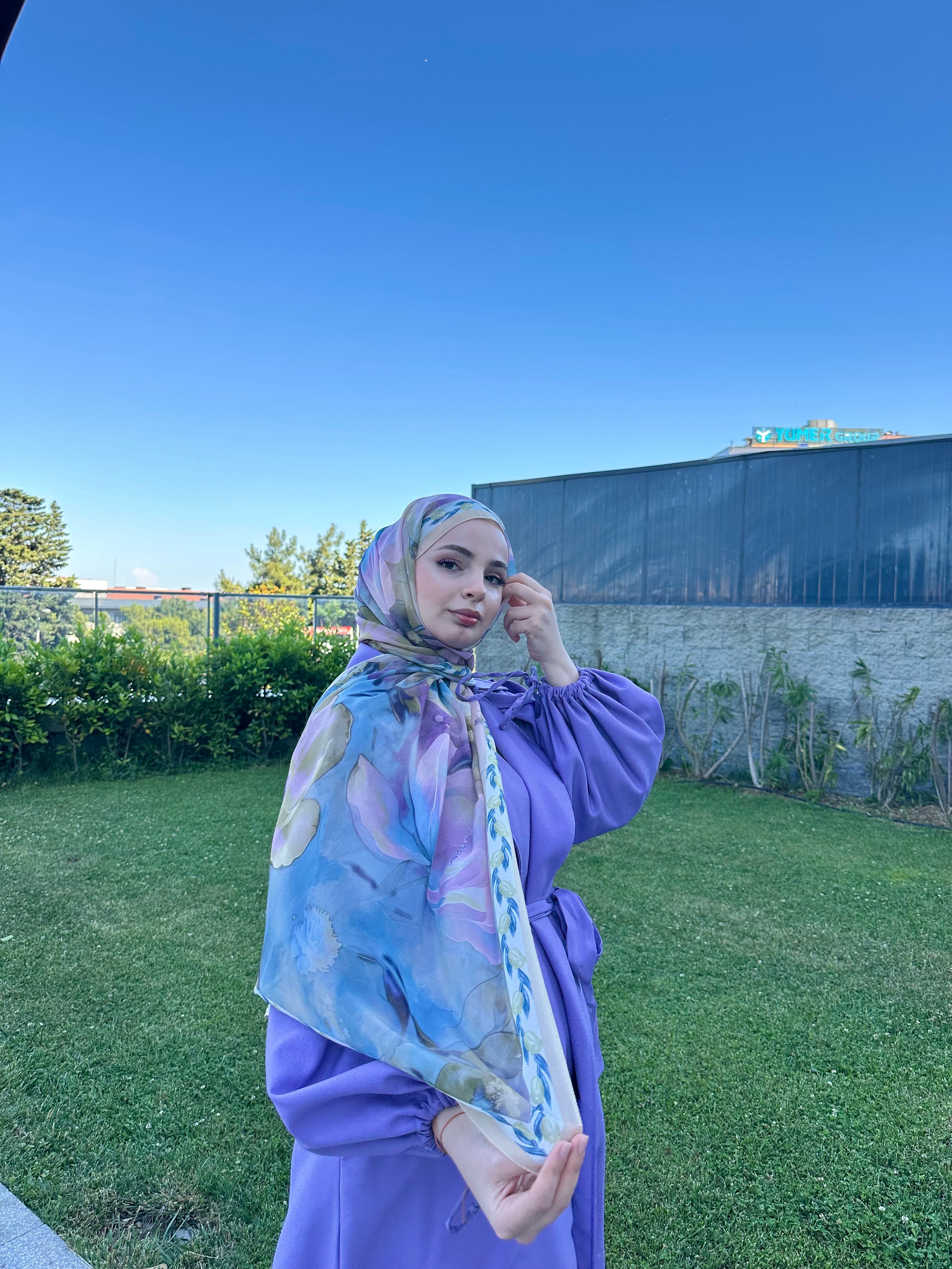 Pretty Krep Şifon Şal Sarı
