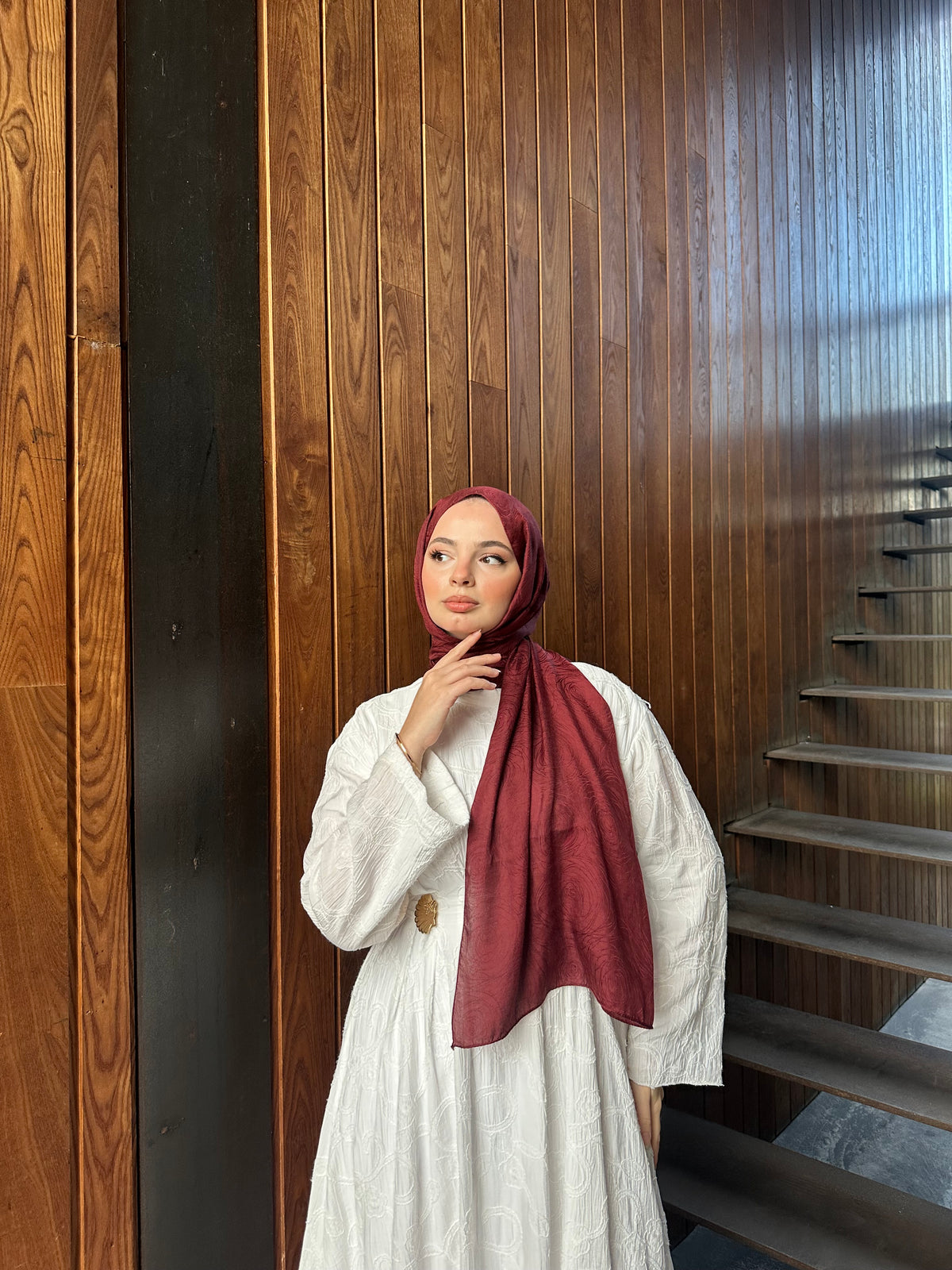 Elya Şal Koyu Bordo