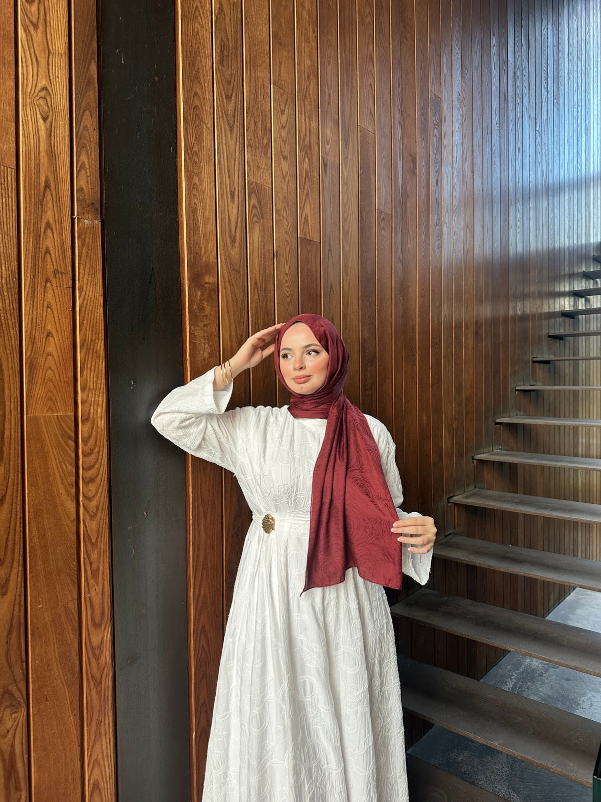 Elya Şal Koyu Bordo