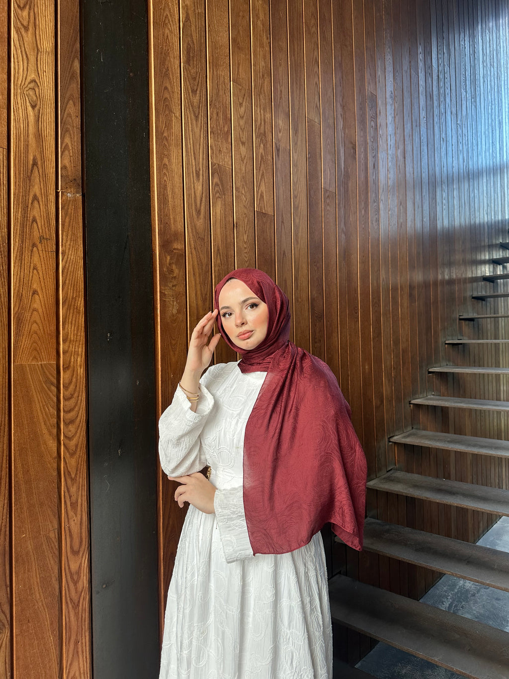 Elya Şal Koyu Bordo