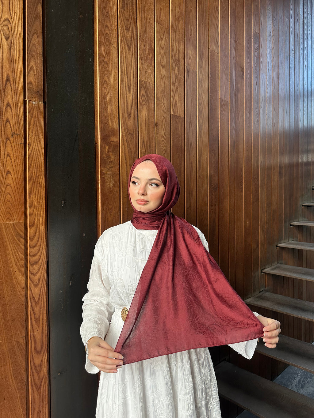 Elya Şal Koyu Bordo
