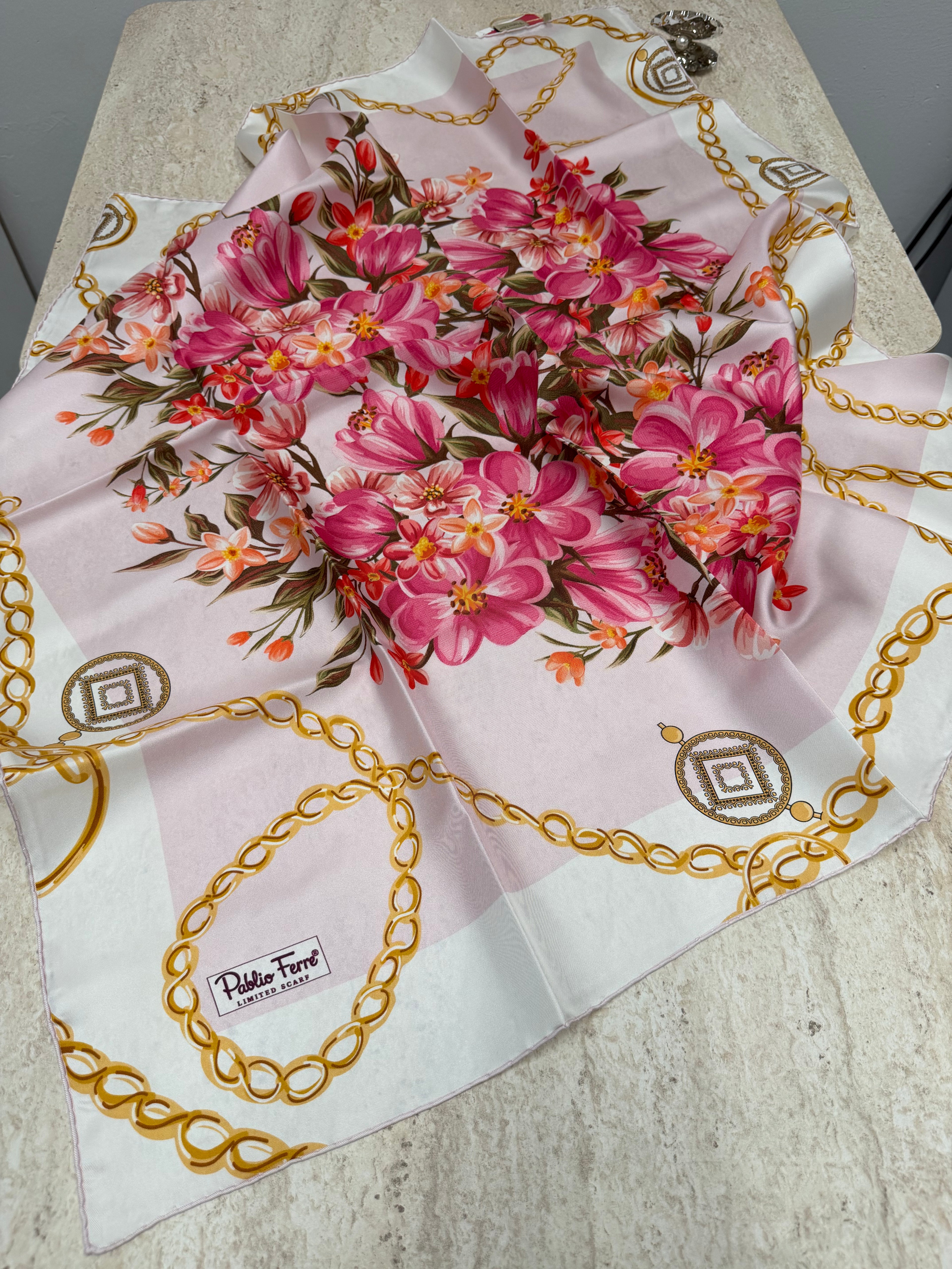 Pablio Ferre'27 Kış Twill İpek Buket Pembe