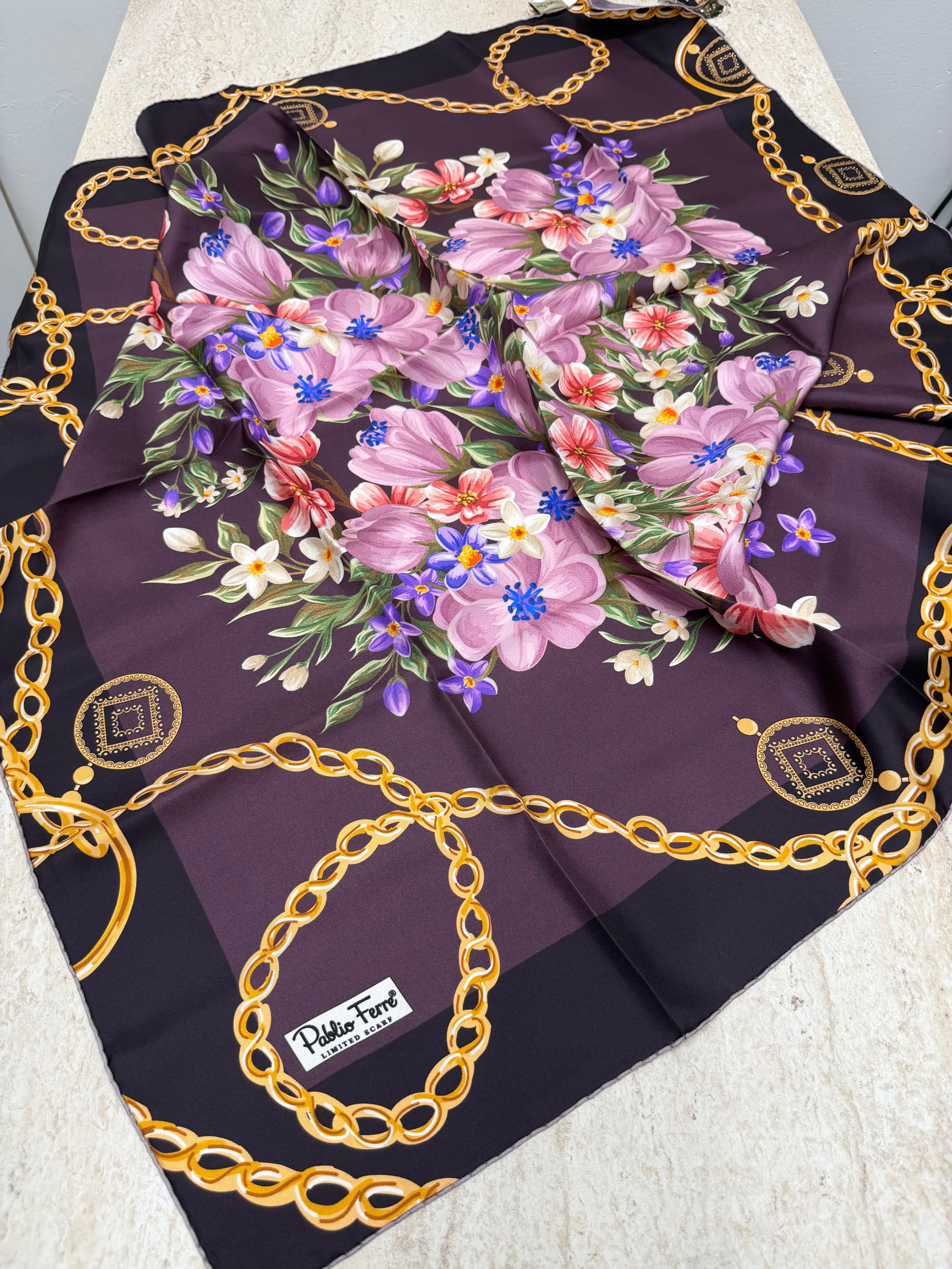 Pablio Ferre'27 Kış Twill İpek Buket Mor