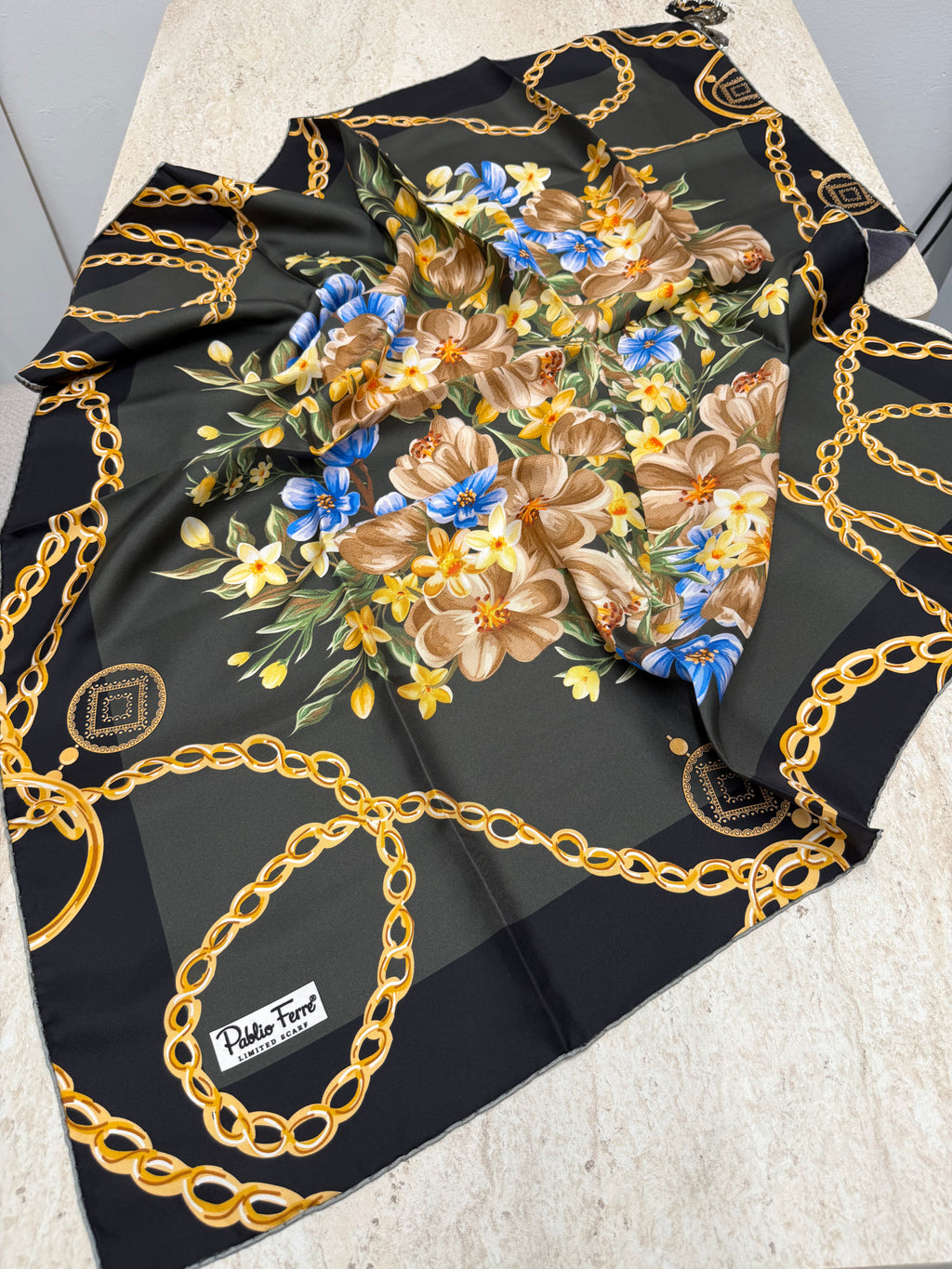 Pablio Ferre'27 Kış Twill İpek Buket Haki
