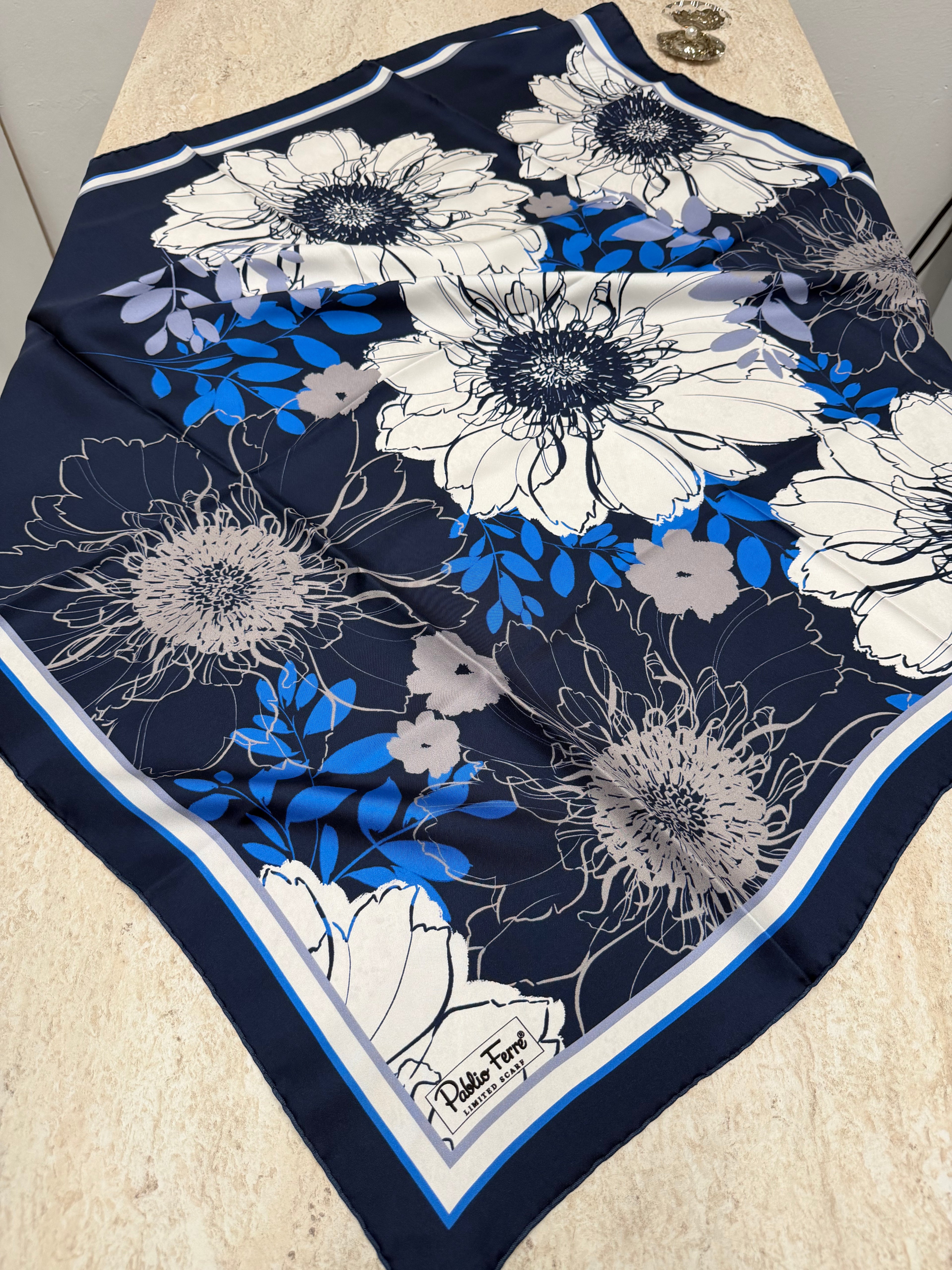 Pablio Ferre'27 Kış Twill İpek Lacivert