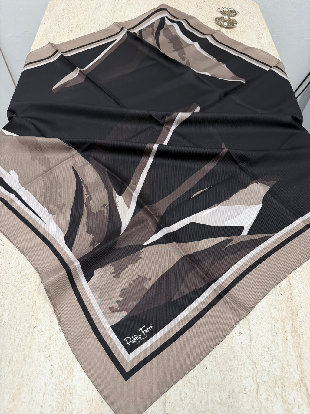 Pablio Ferre'27 Kış Exclusive Twill İpek Siyah Vizon