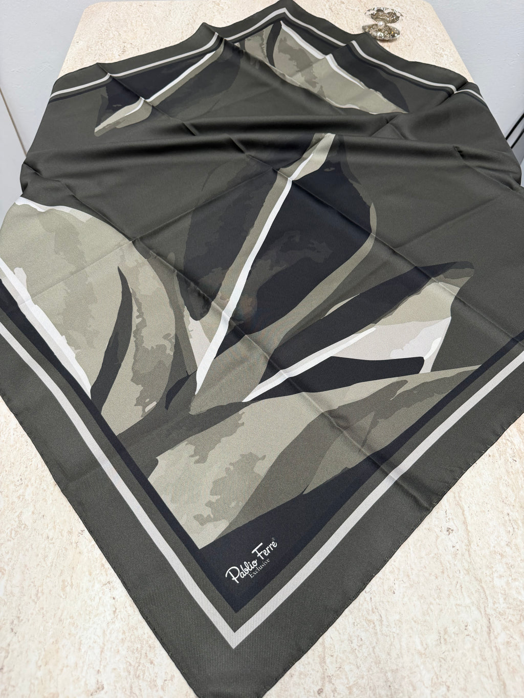 Pablio Ferre'27 Kış Exclusive Twill İpek Koyu Haki