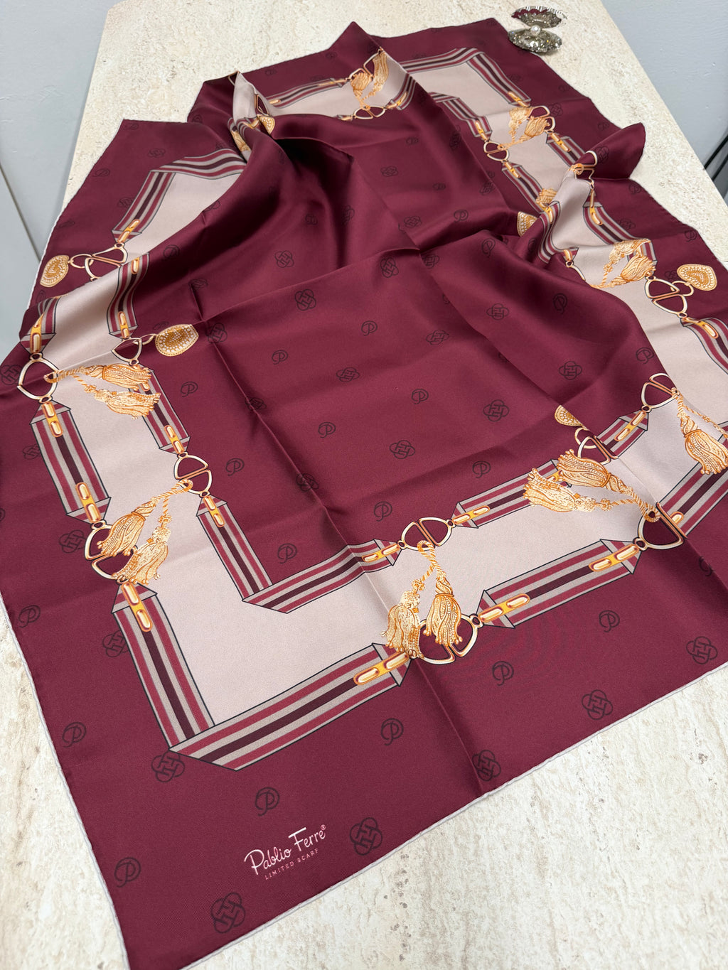 Pablio Ferre'27 Kış Twill İpek Bordo