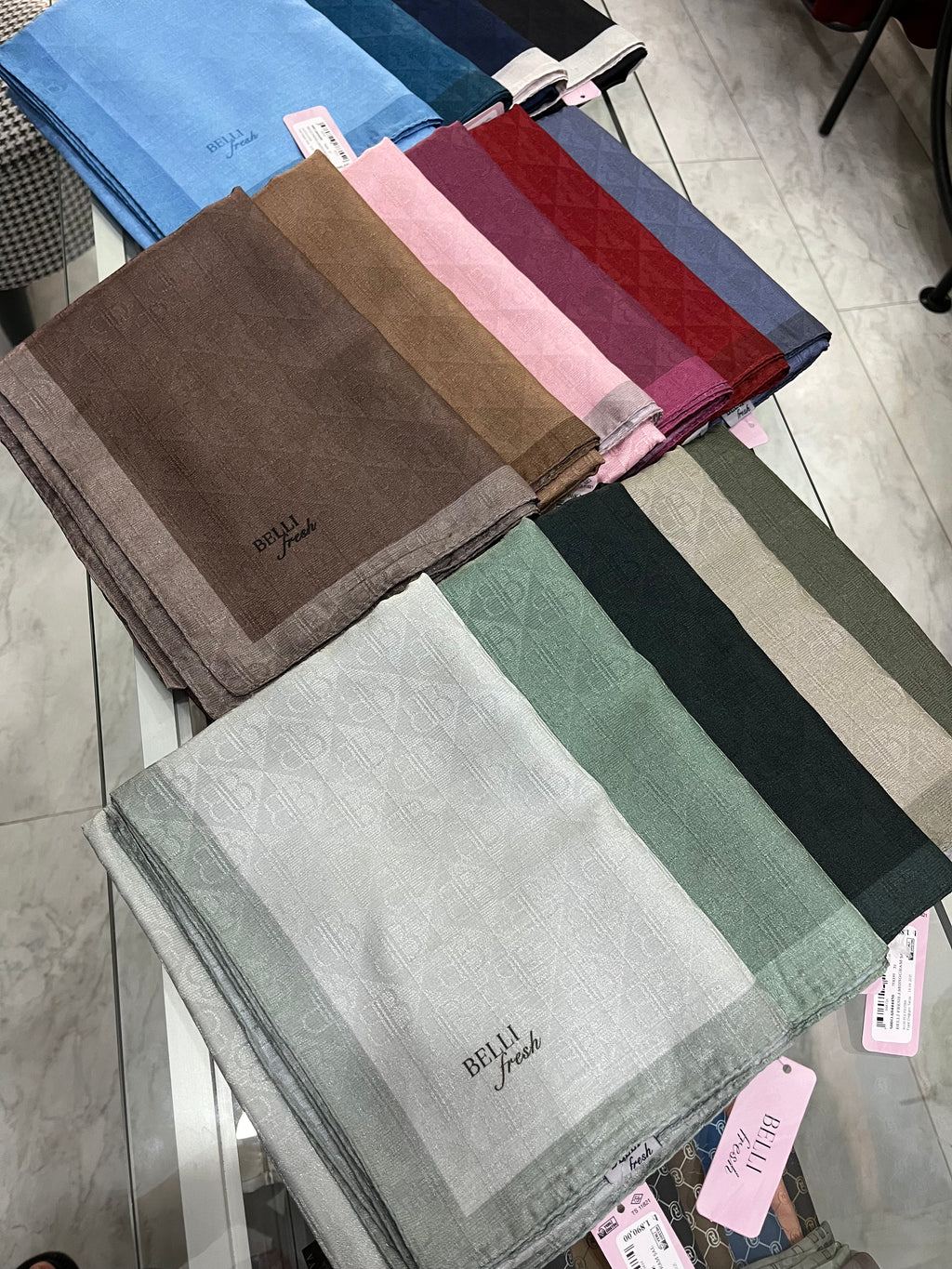 Jakar Monogram Logo Desen Fuşya Şal