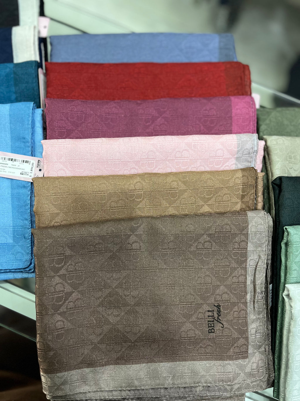 Jakar Monogram Logo Desen İndigo Şal