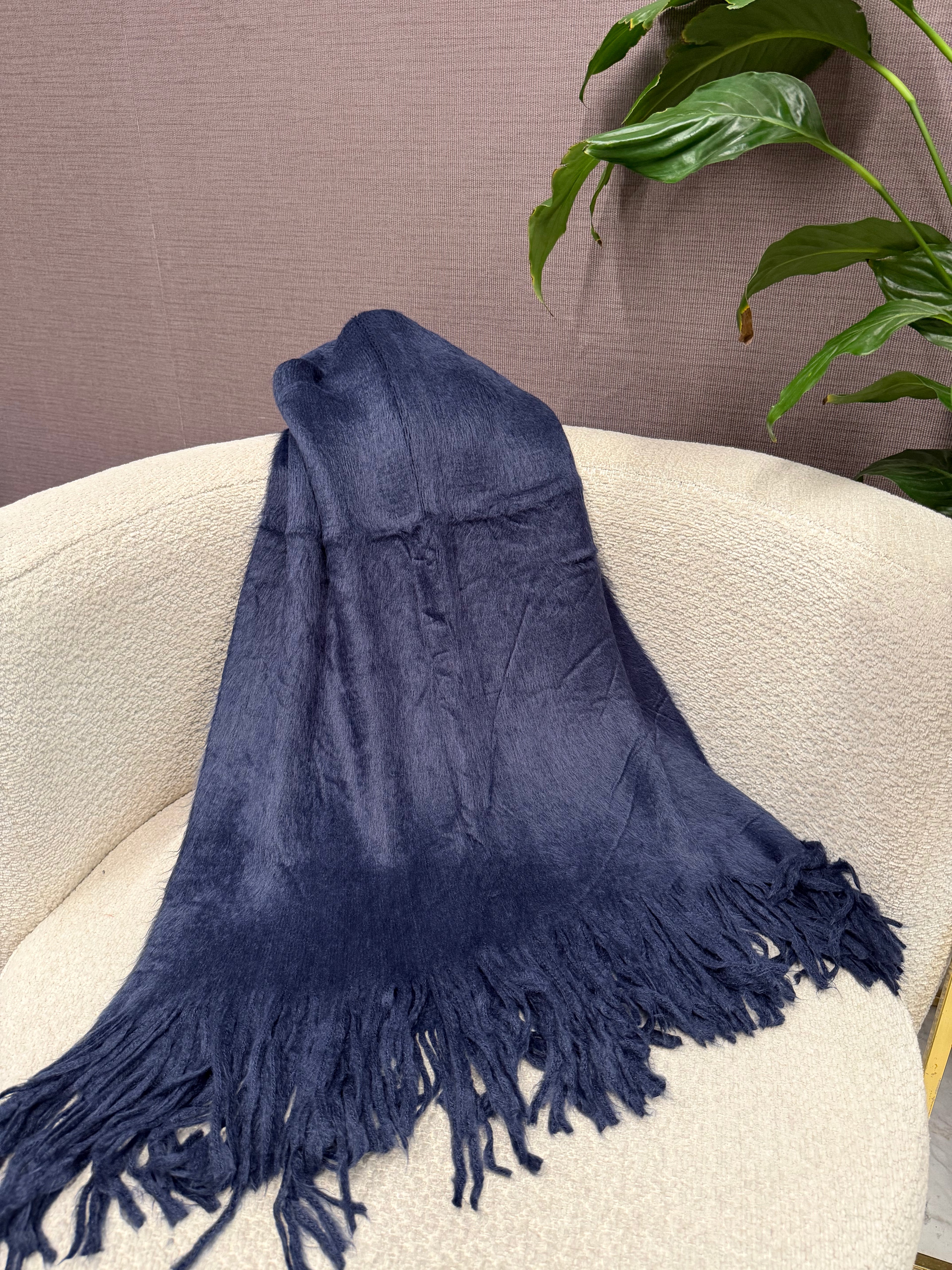 Pofidik Omuz Şalı Lacivert
