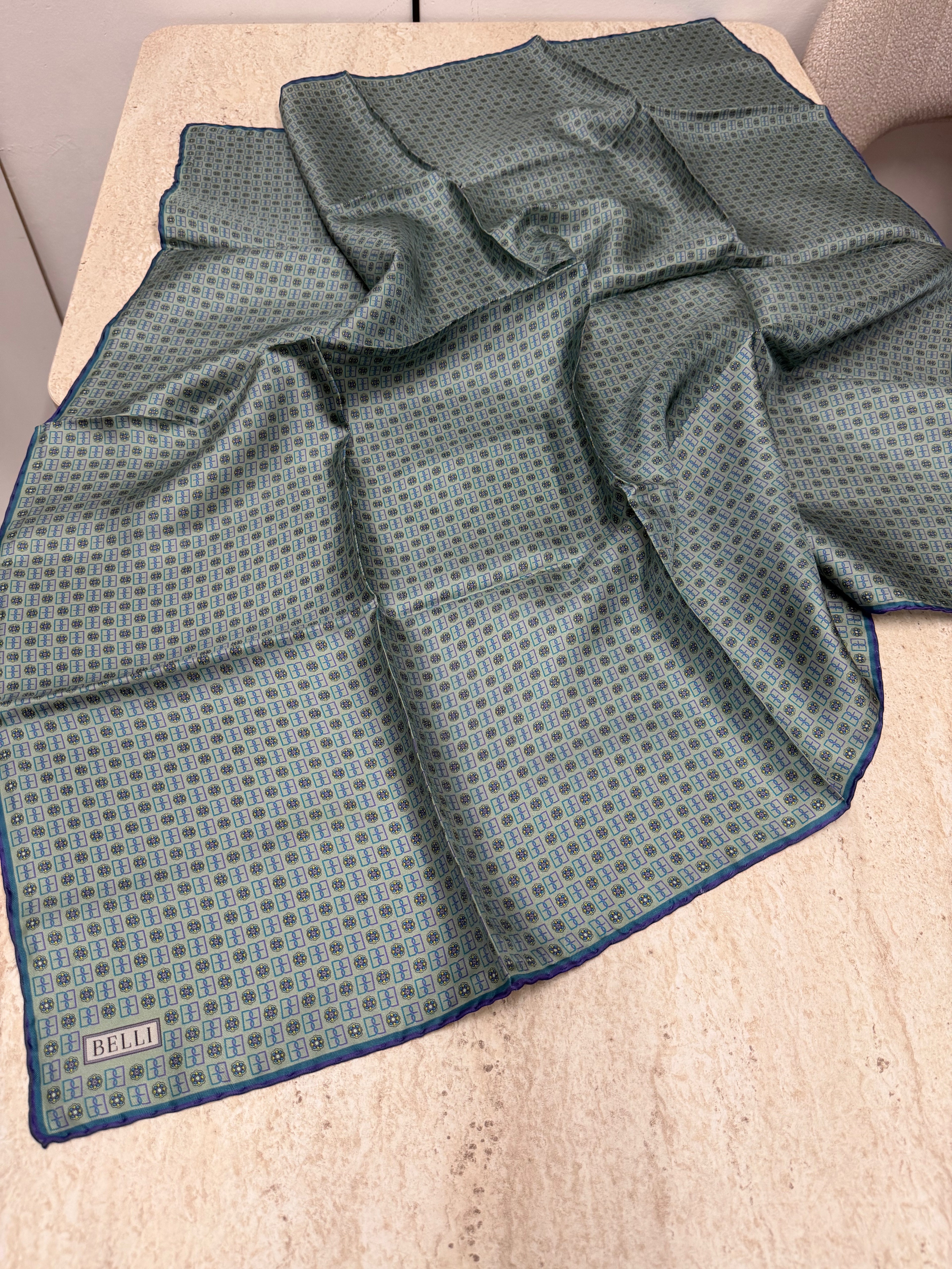 Belli'27 Kış Twill İpek Eşarp Mint
