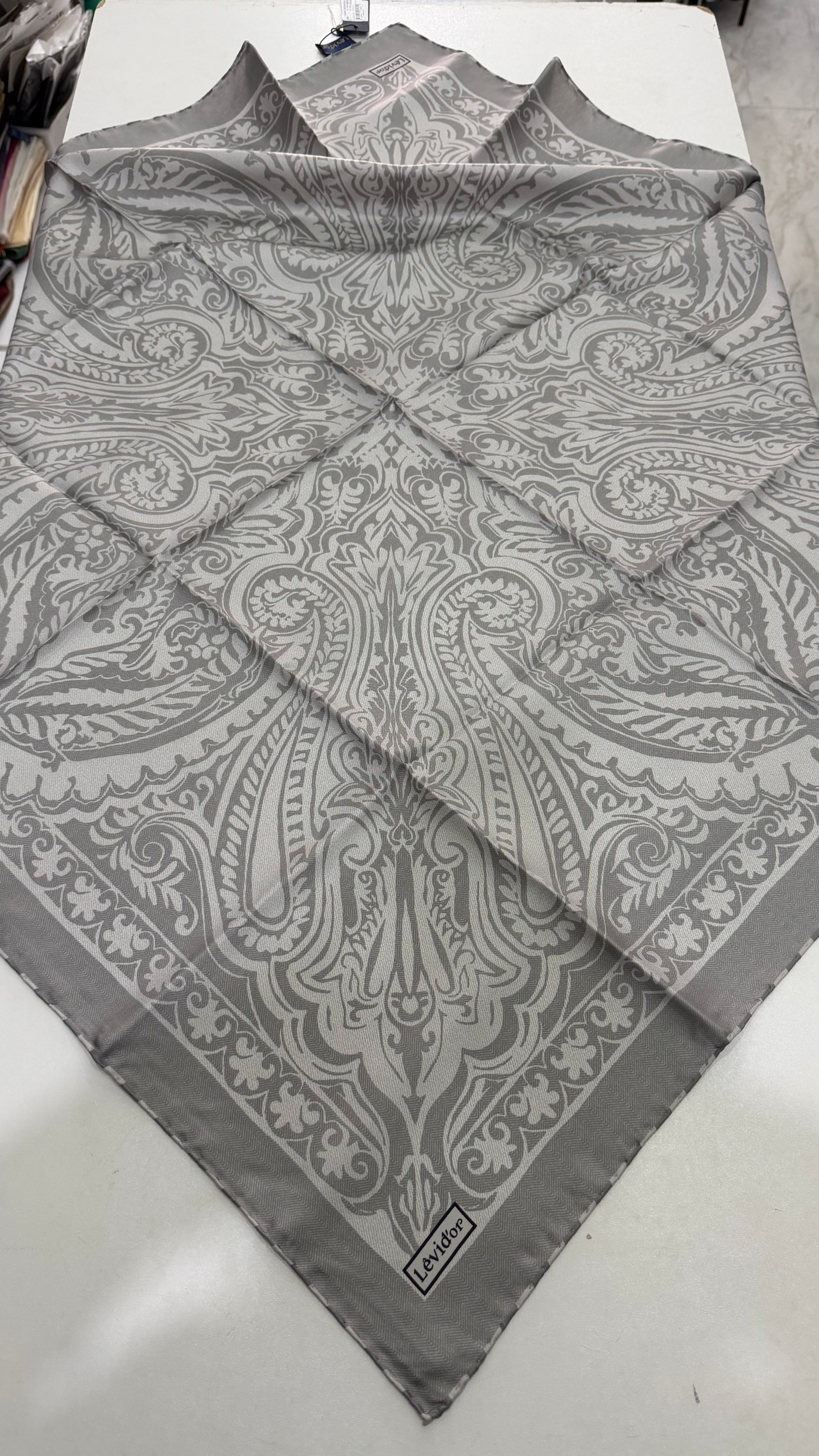 Levidor Twill İpek Eşarp Etro Gümüş