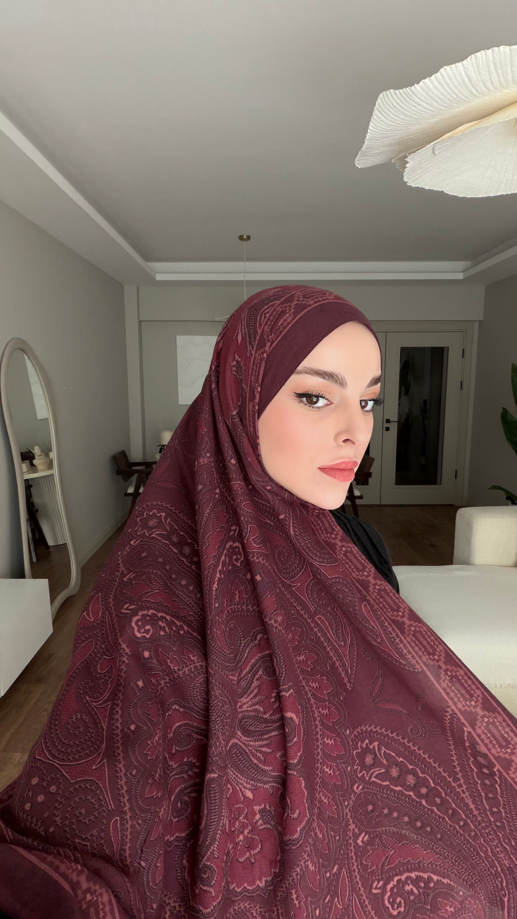Ecmel Rümeysa Kaya Şal Serisi Bordo