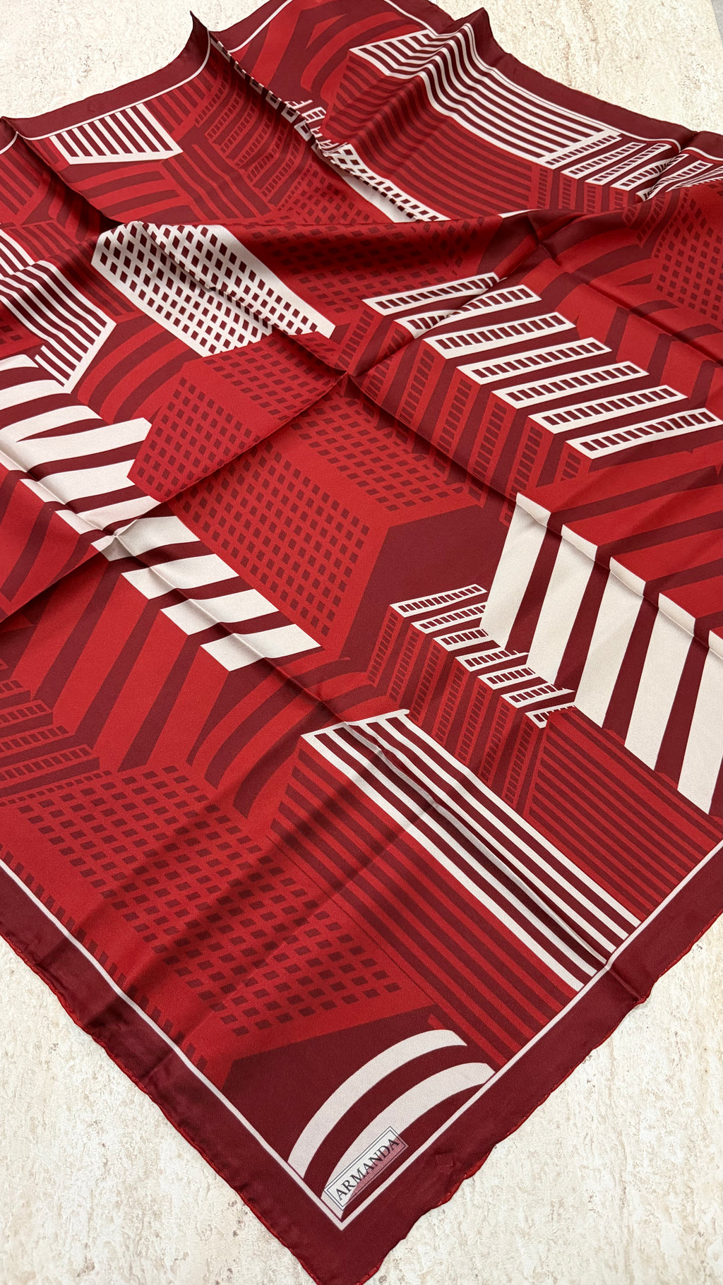 Armanda Twill İpek Eşarp Kırmızı