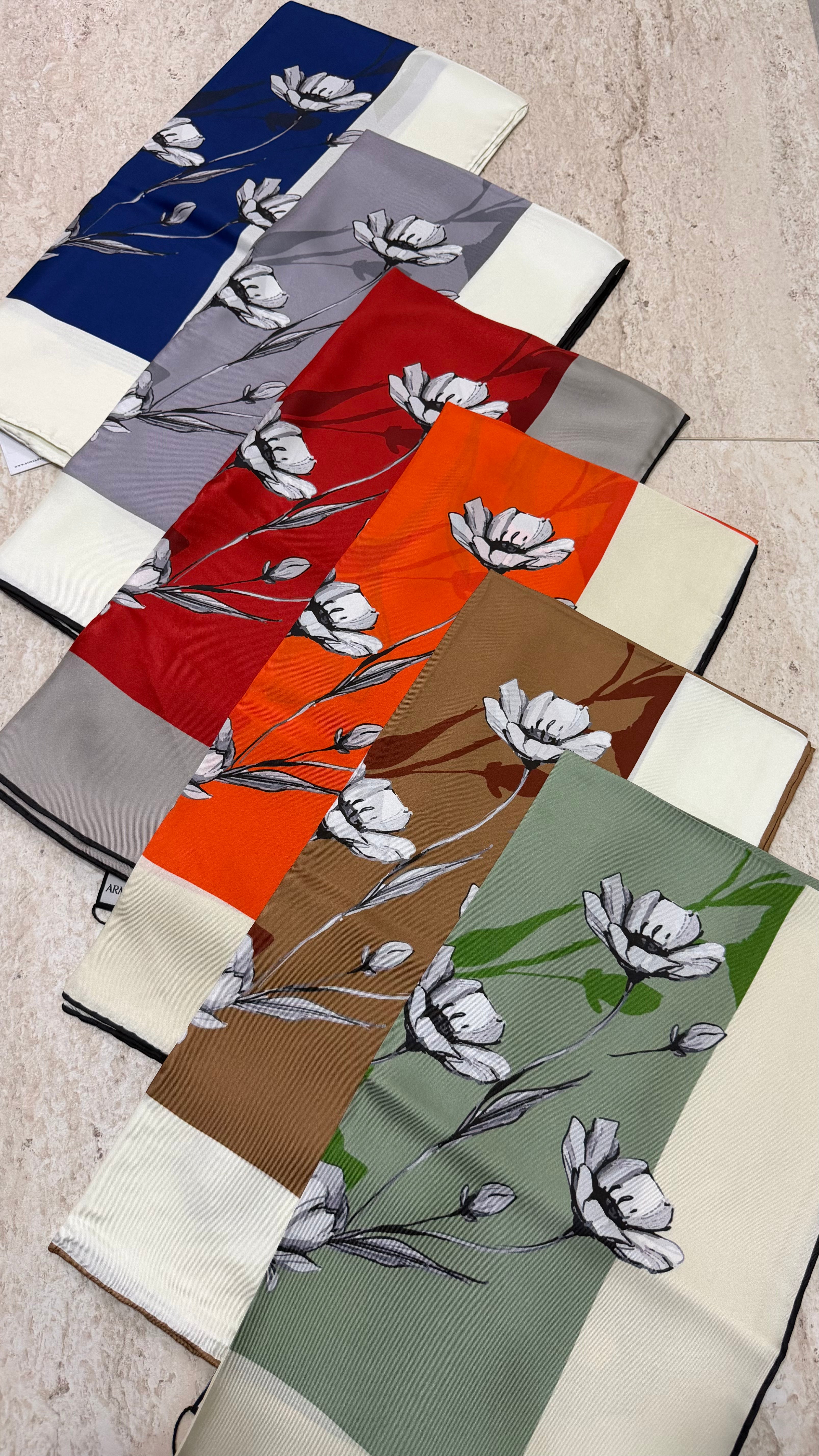 Armanda Twill İpek Eşarp Saks