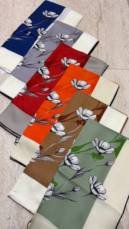 Armanda Twill İpek Eşarp Kırmızı