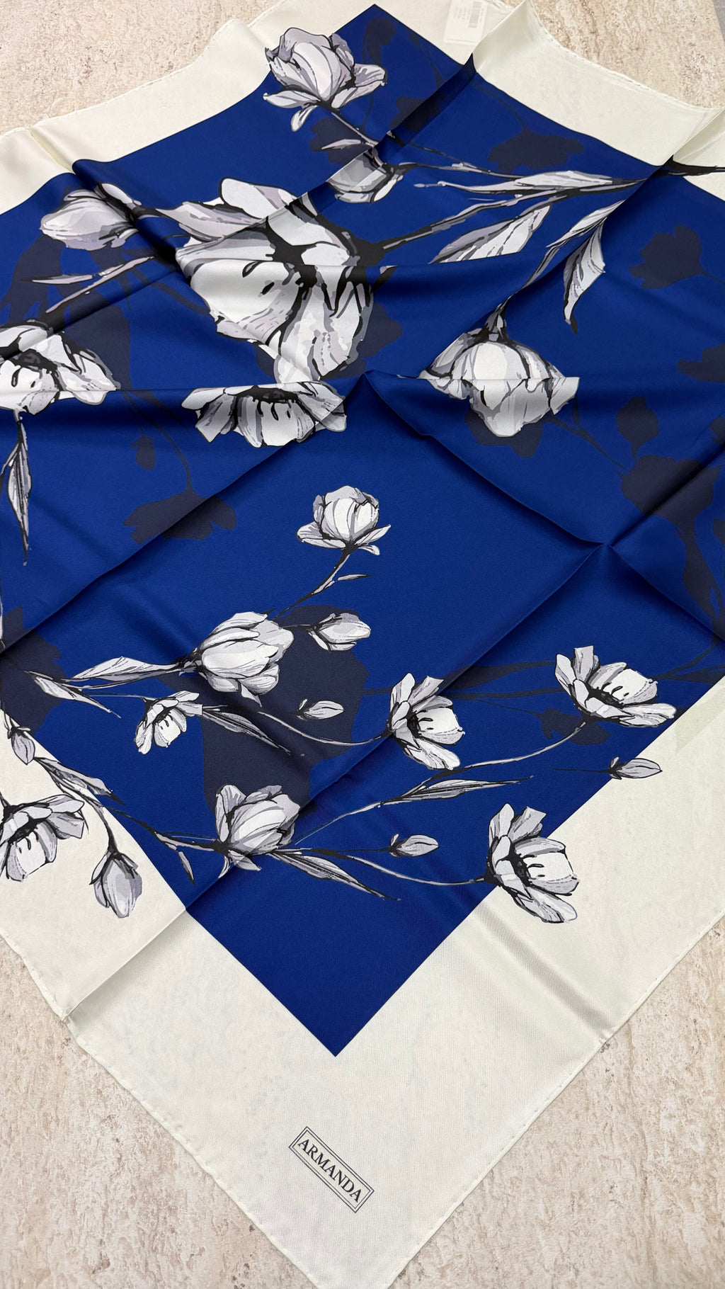 Armanda Twill İpek Eşarp Saks