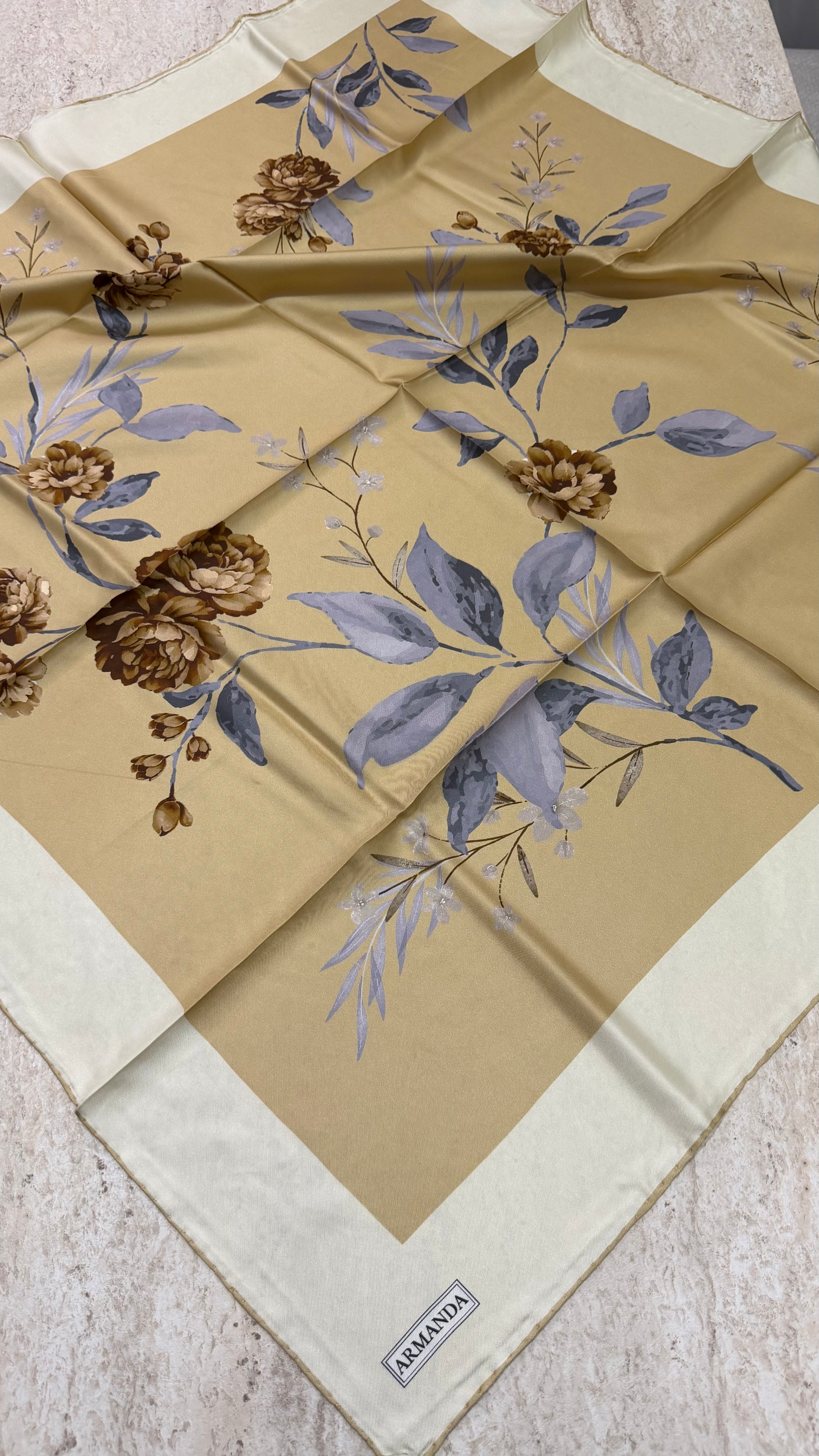 Armanda Twill İpek Eşarp Bal
