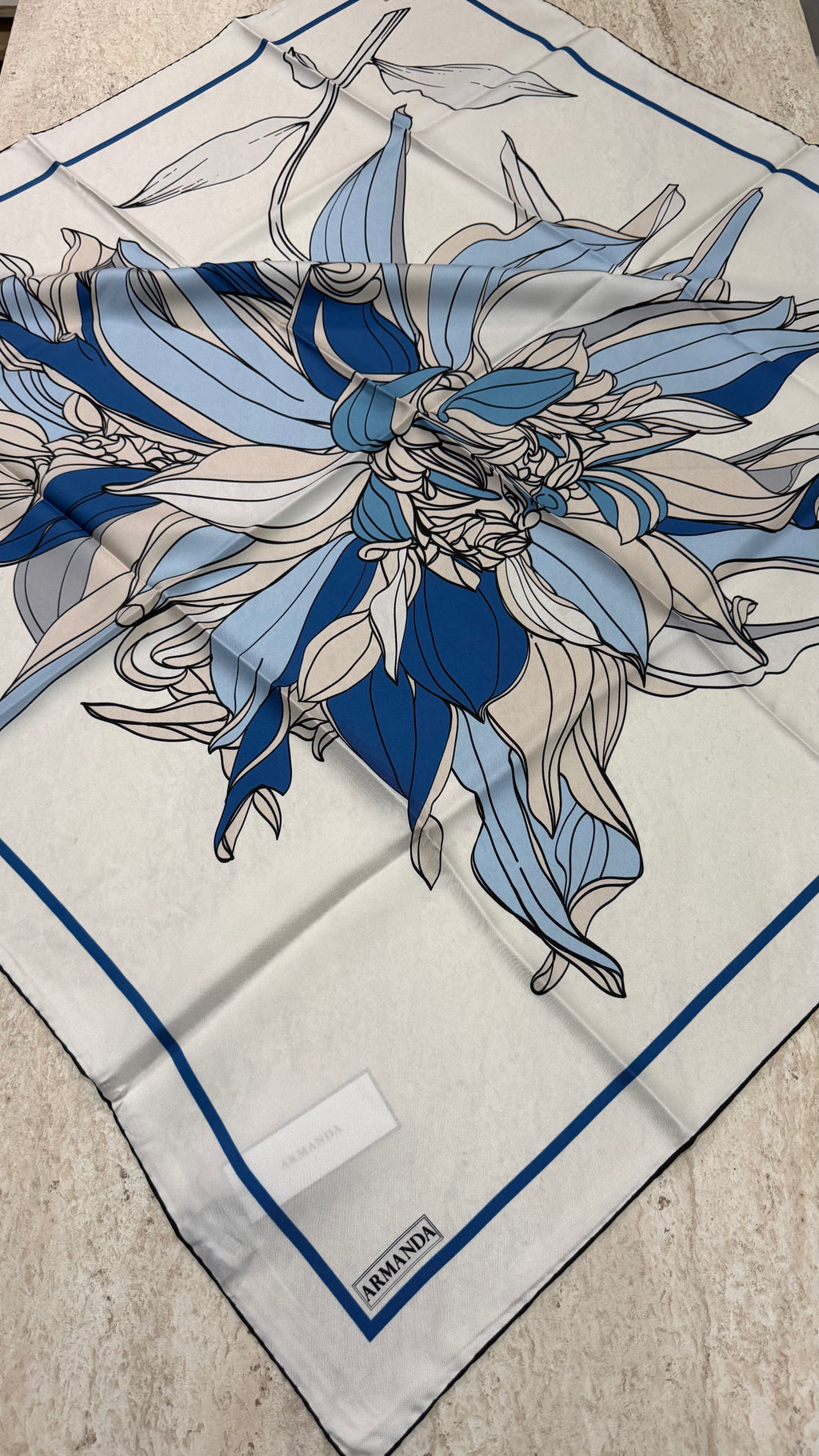 Armanda Twill İpek Eşarp Beyaz