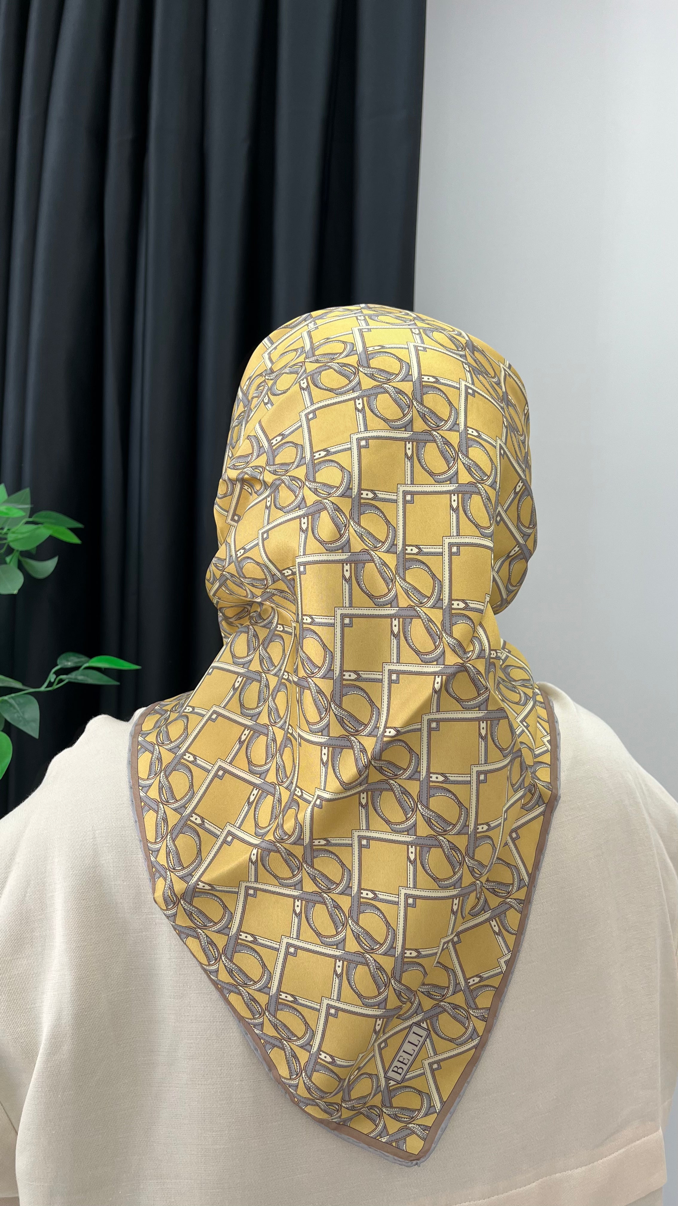 BELLI '25 Kış Sezonu Twill İpek Eşarp Tereyağ Sarısı