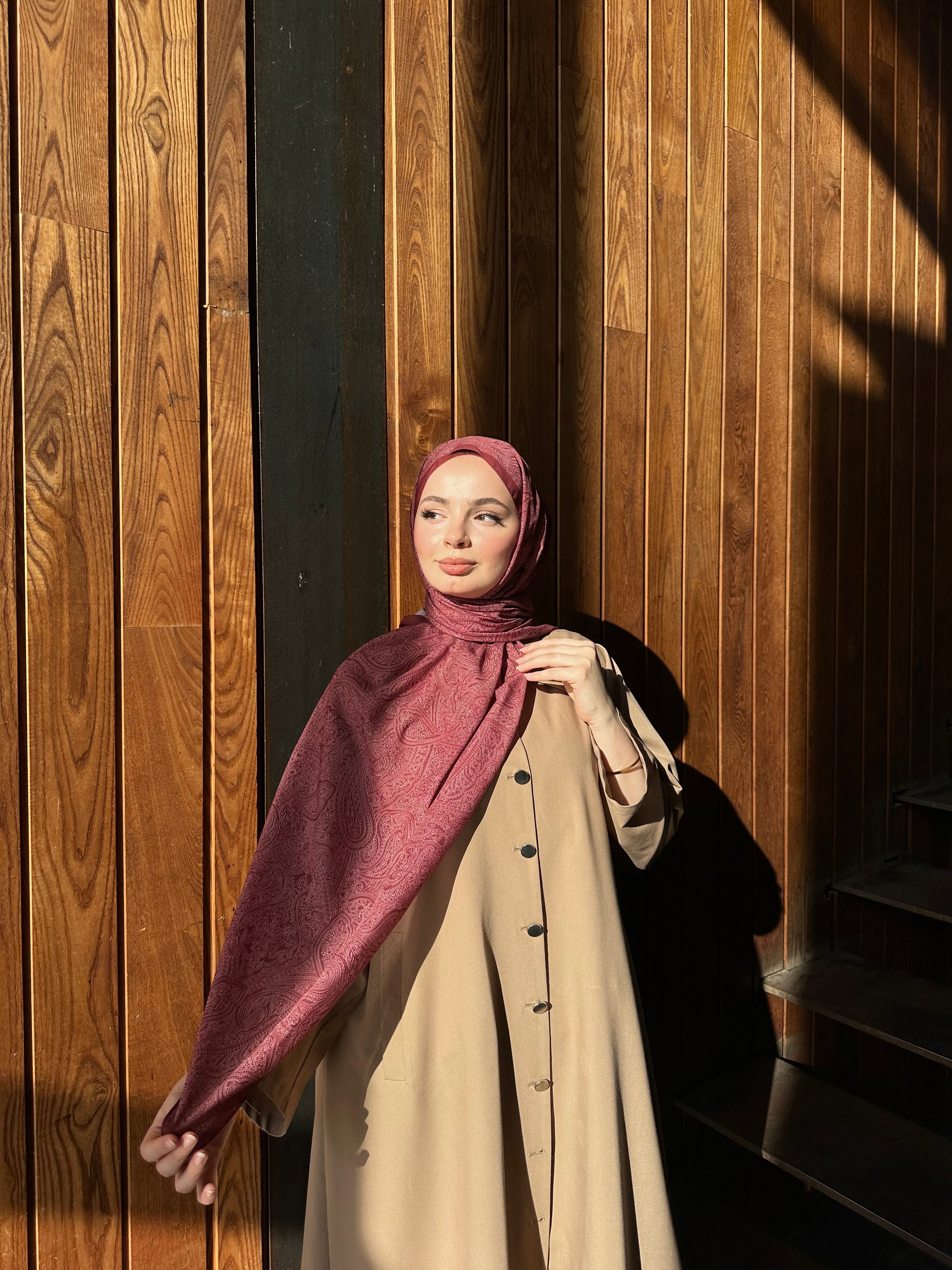 Etro Floş Pamuk Şal Vişne
