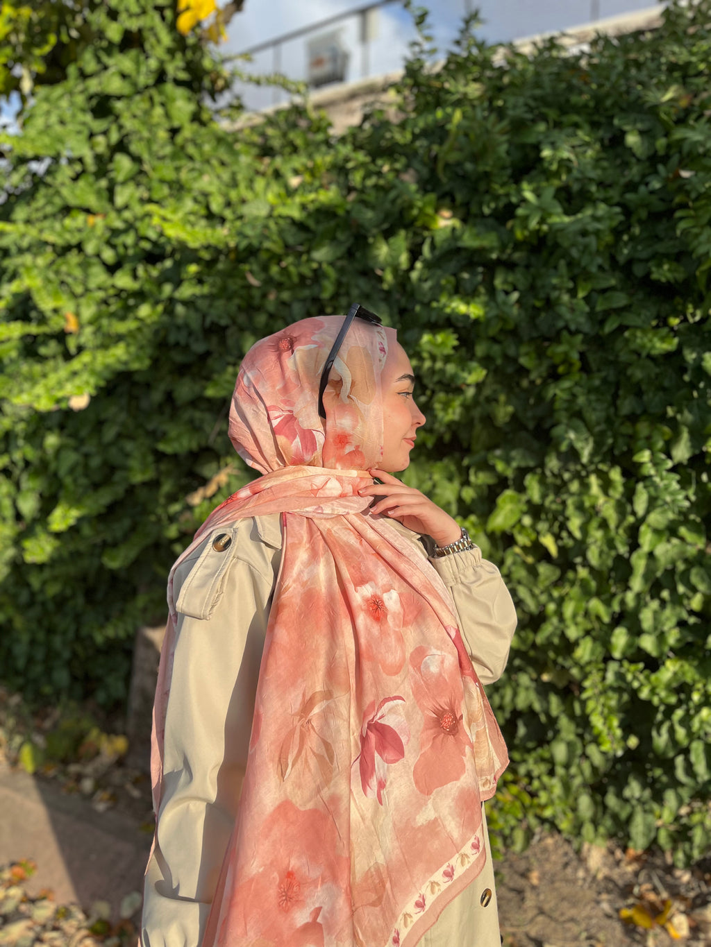 PEONY Desenli Kraş Şal Kayısı