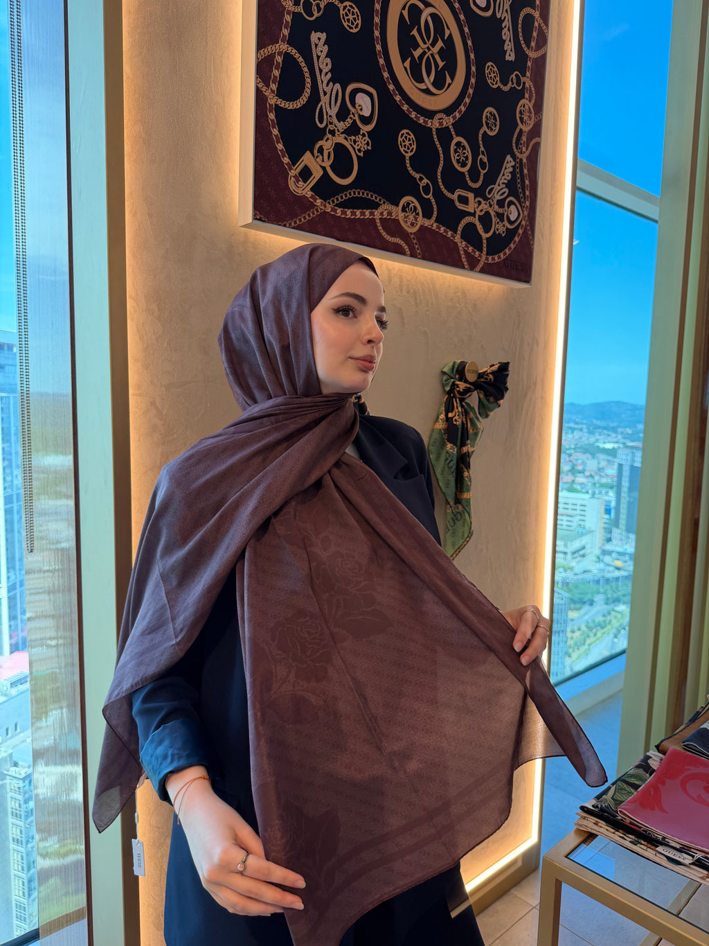 Pamuk İpek Şal Mürdüm