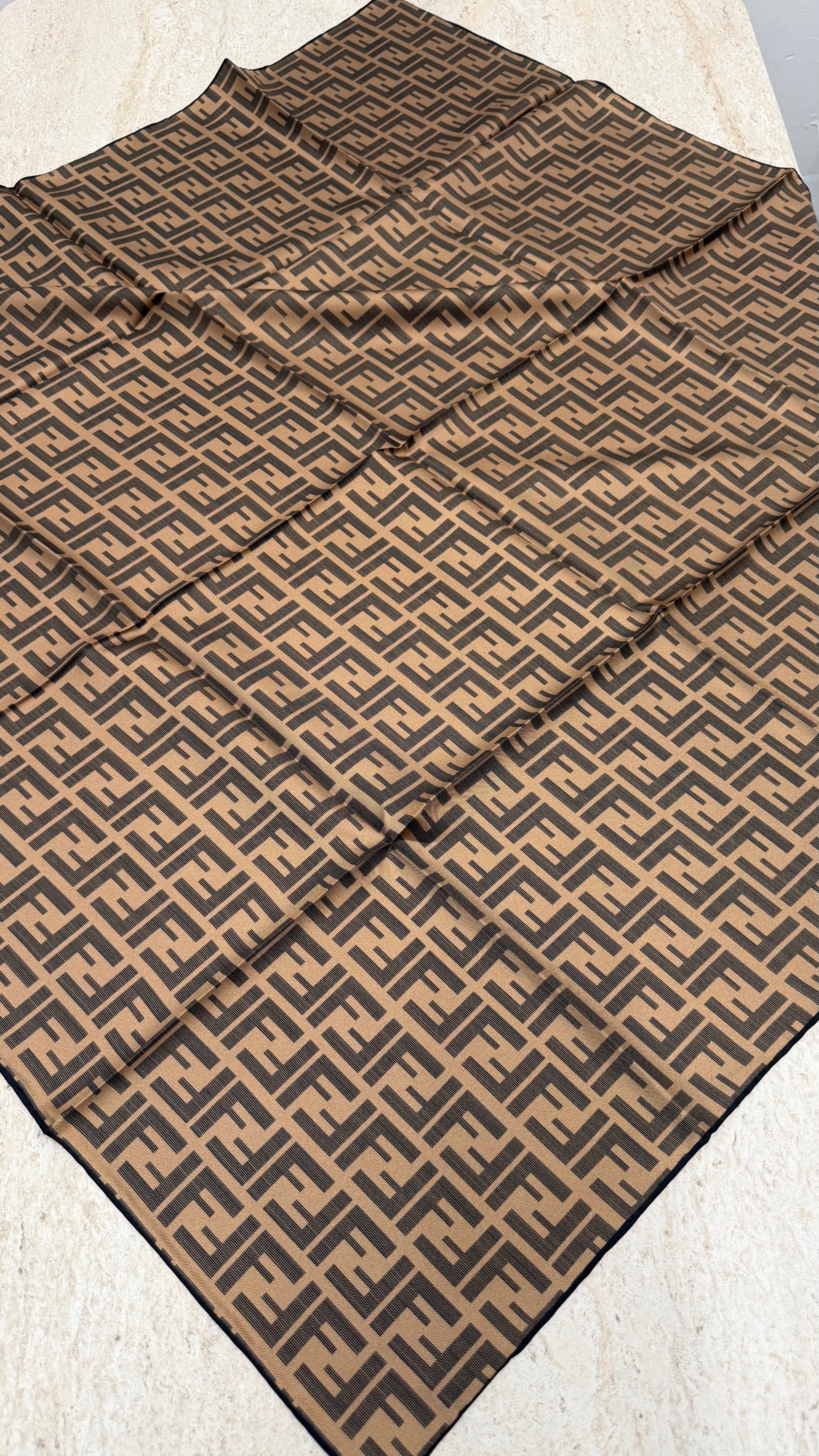 İthal Twill İpek Eşarp Kahve