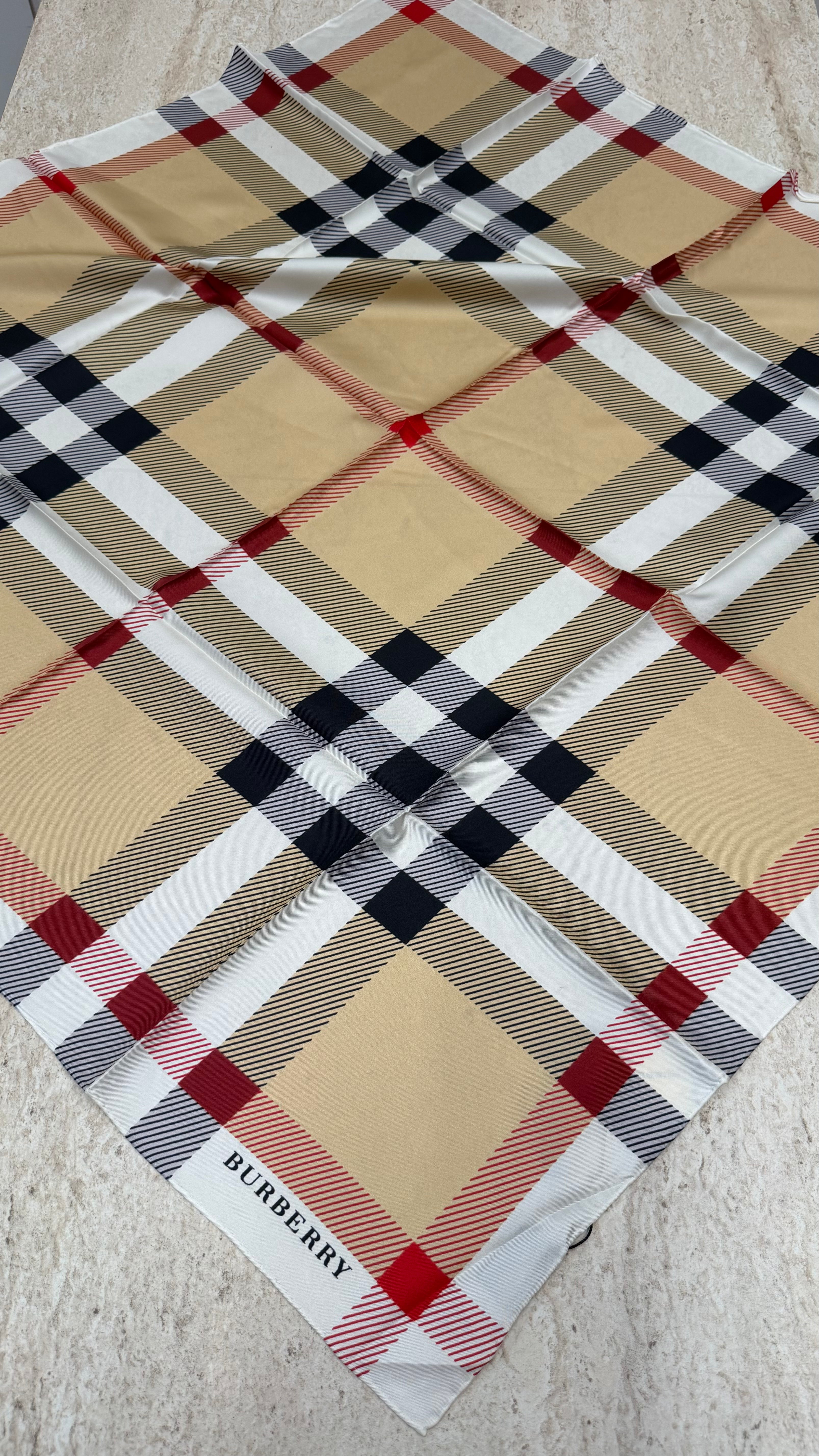 İthal Twill İpek Eşarp Ekose