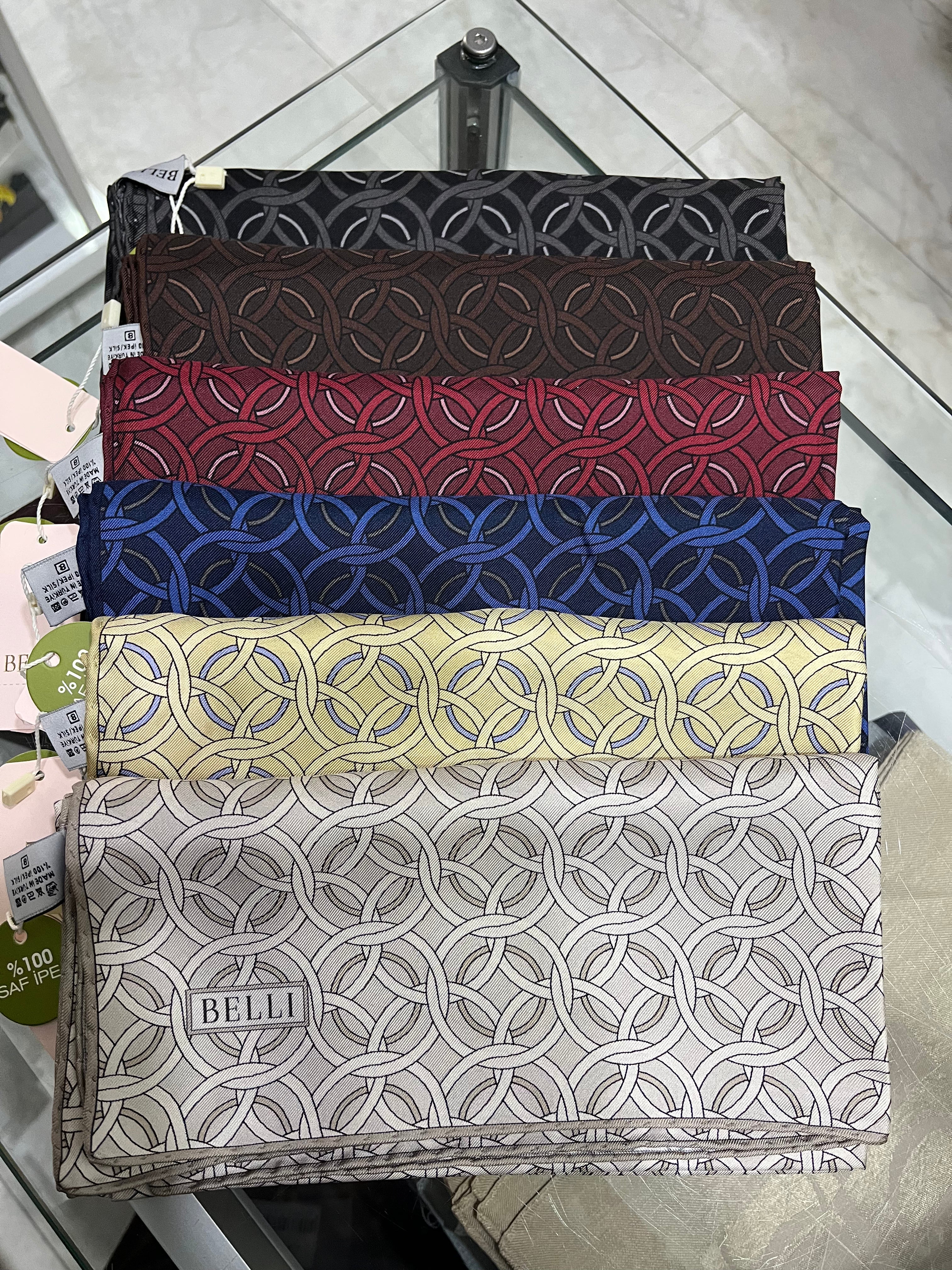 BELLI '25 Kış Sezonu Twill İpek Eşarp Pudra